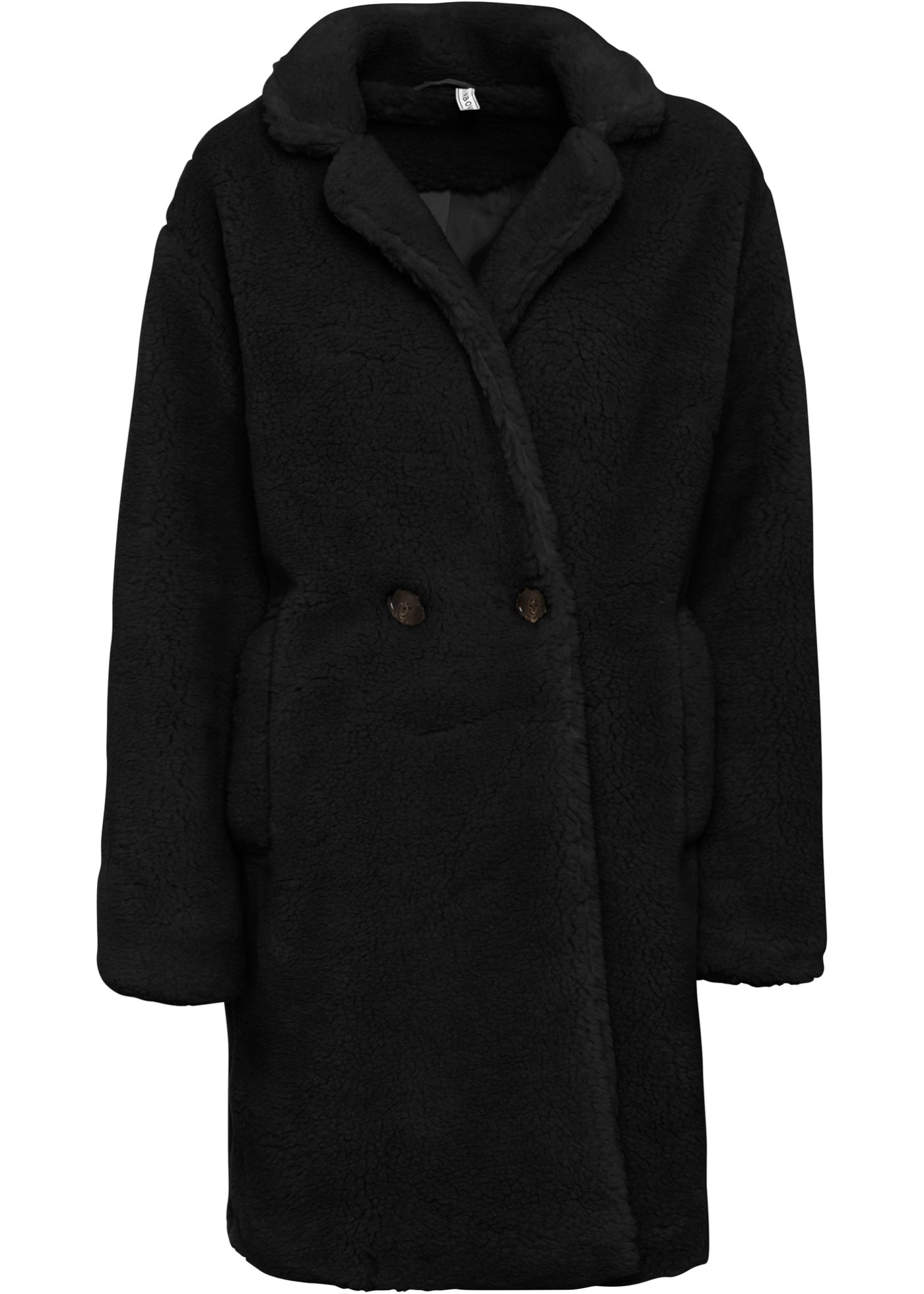 Moderner Wintermantel mit Taschen und Knöpfen (94709195) in schwarz