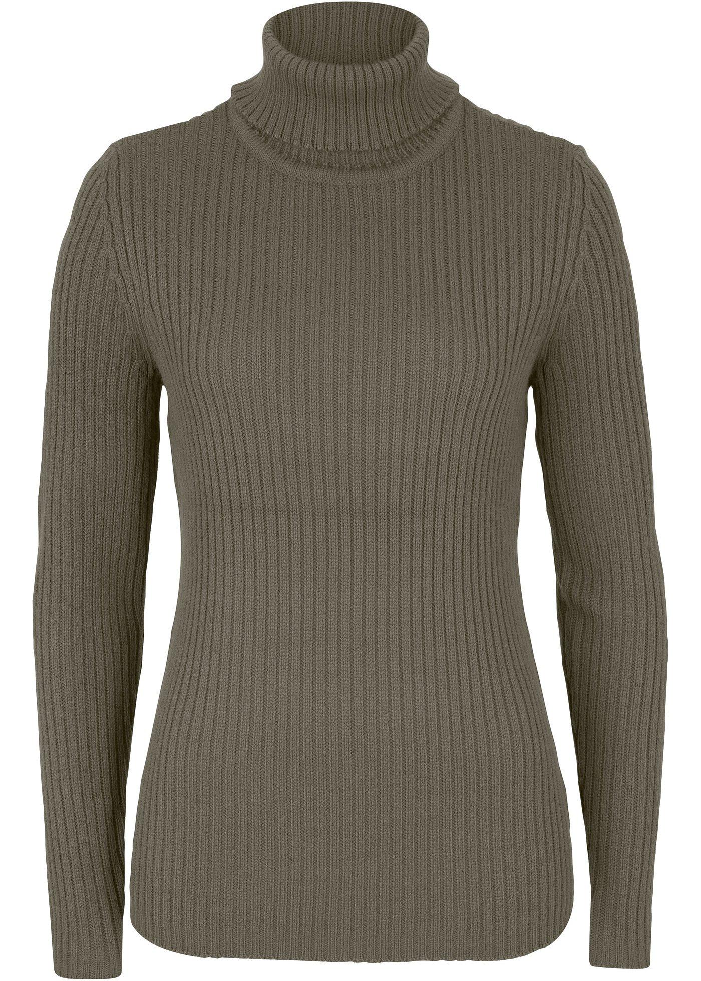 Schlichter Rollkragenpullover aus Strick (94897695) in dunkeloliv