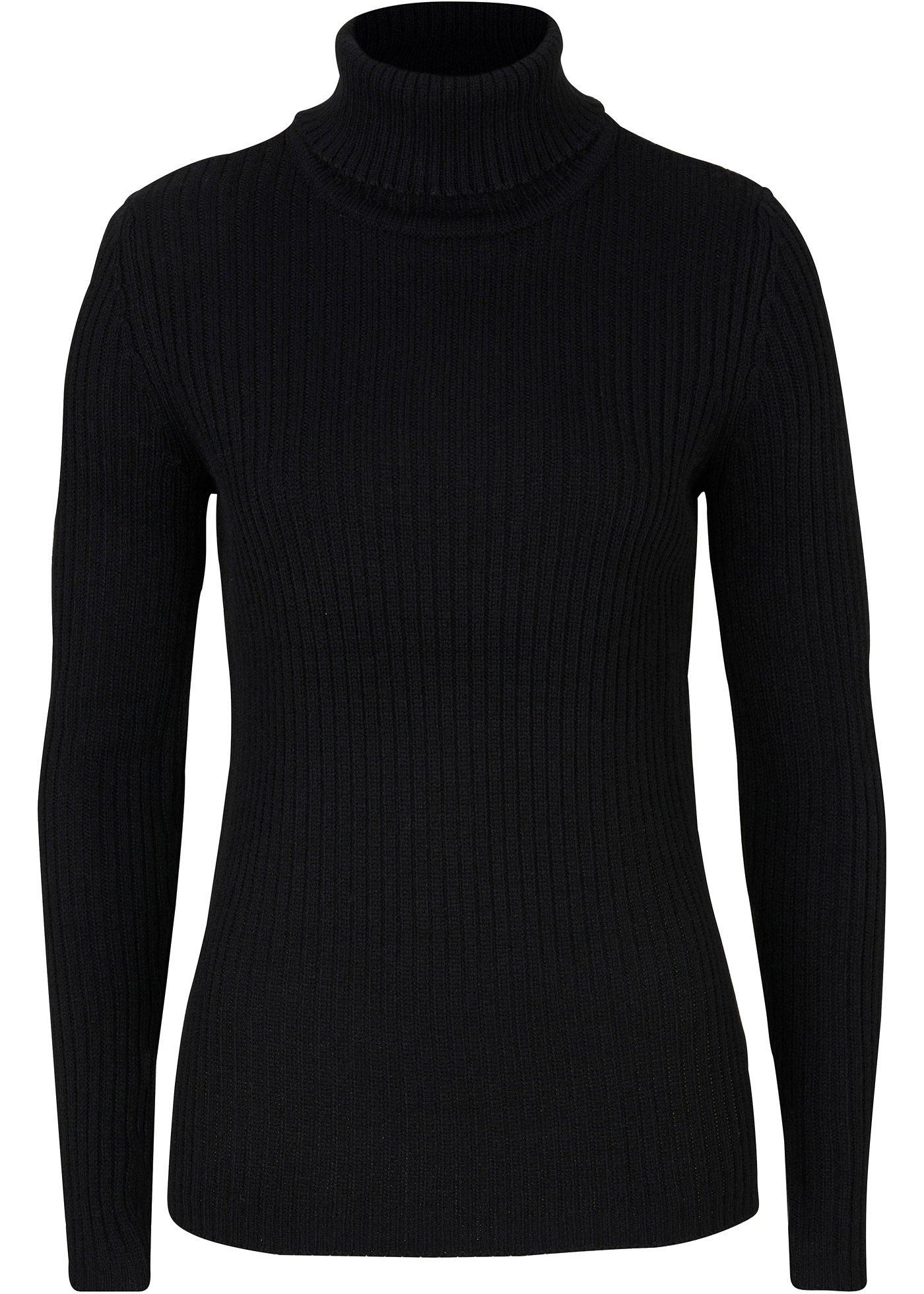 Schlichter Rollkragenpullover aus Strick (94897095) in schwarz