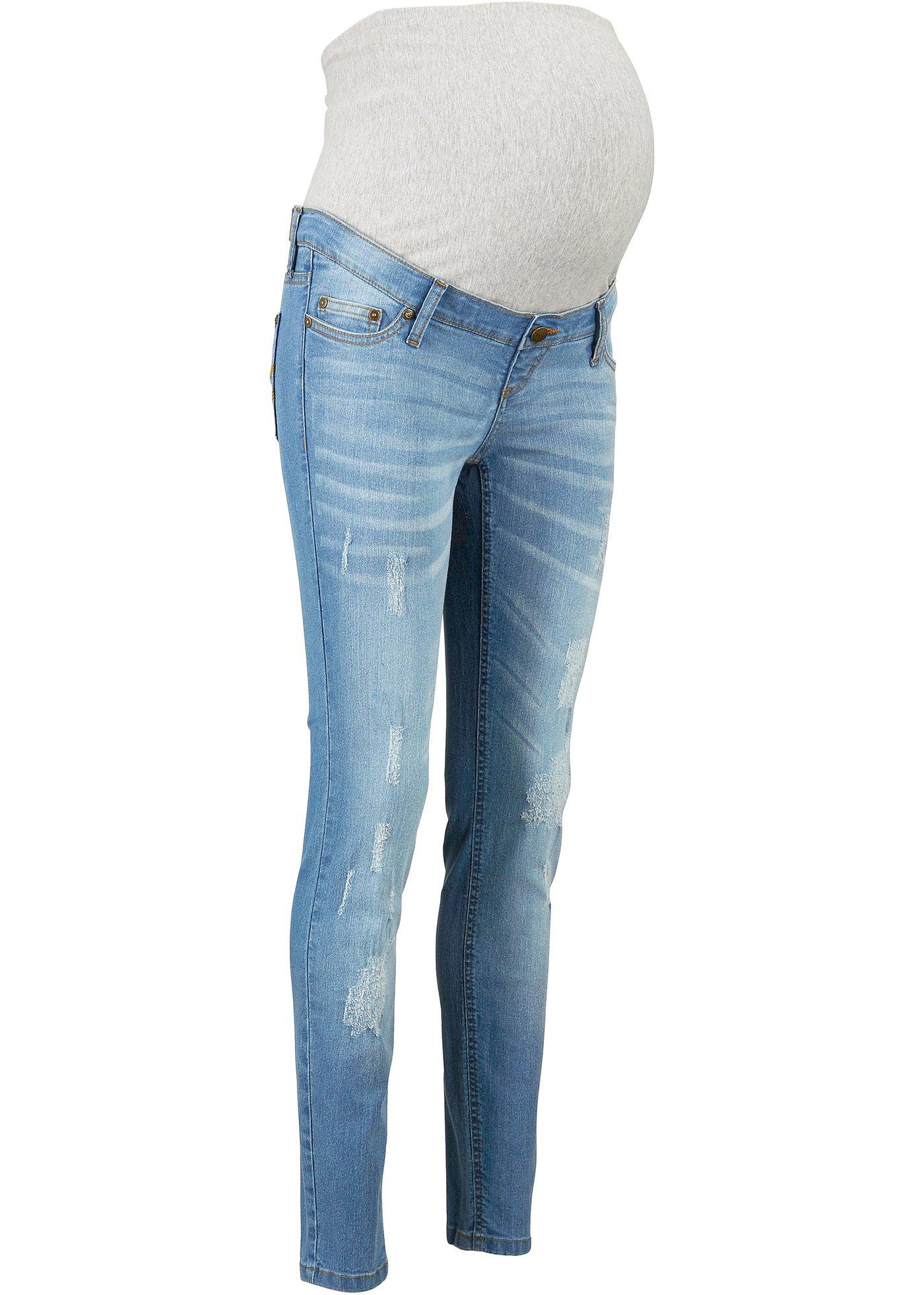 Komfort-Stretch-Umstandsjeans mit elastischem Bauchband (95656495) in hellblau used