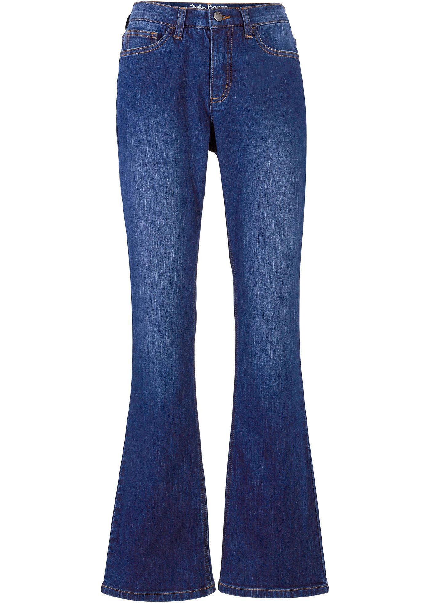 Bequeme Stretch-Jeans aus Bio Baumwolle, Bootcut (91223595) in dunkelblau used