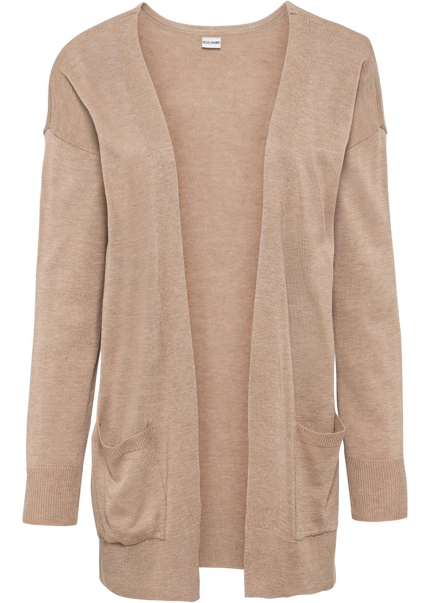 Kuschelige Oversize- Strickjacke mit Taschen. (92743795) in beige meliert