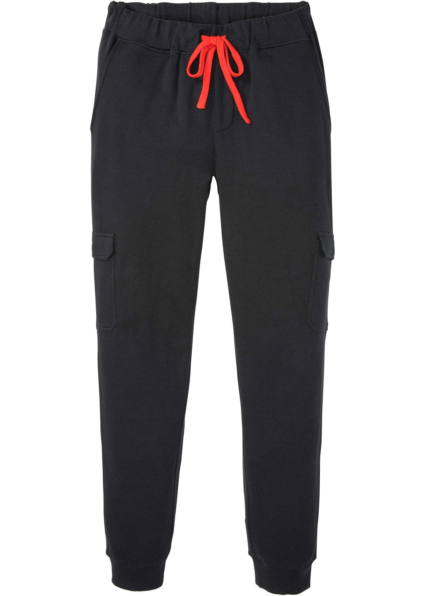 Super angesagte Jogginghose mit Cargotaschen und kontrastfarbenem Kordelzug. (93558895) in schwarz