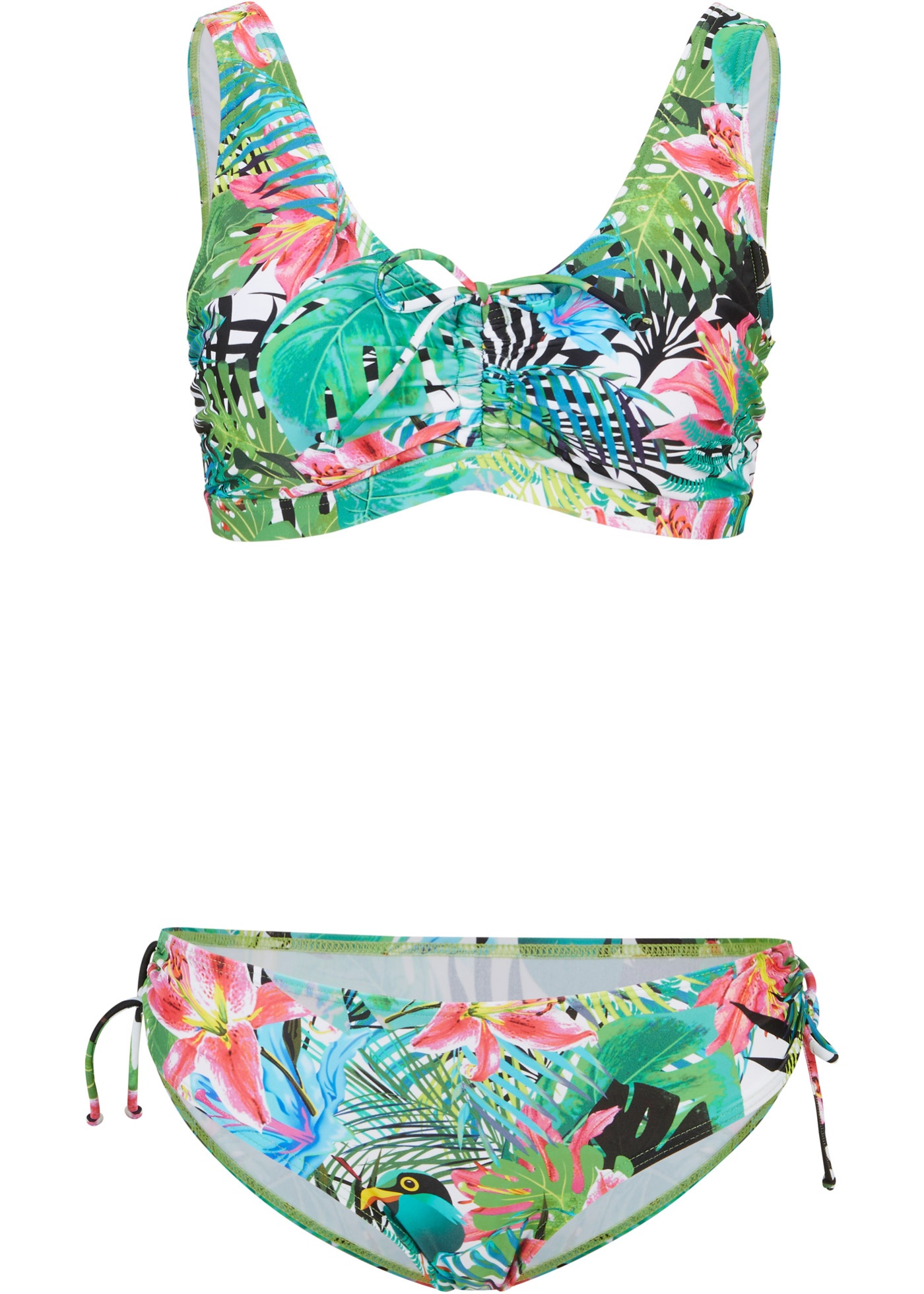 Prothesen Bikini nachhaltig (2-tlg.Set) mit seitlichen Bändern (93076081) in grün/türkis/pink gemustert