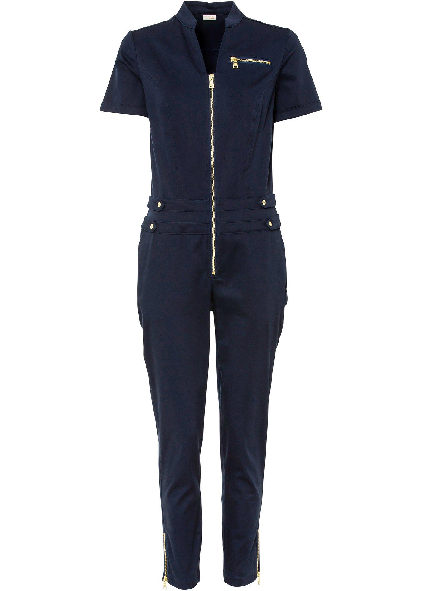 Stylischer Overall mit Reißverschlussdetails (92443495) in dunkelblau