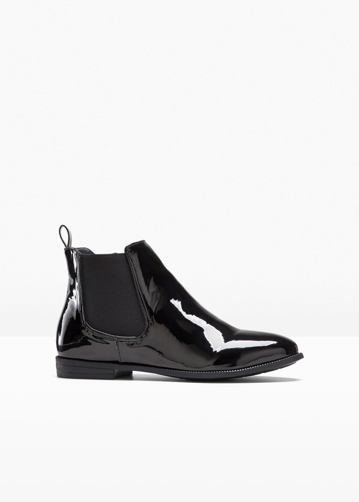 Modischer Chelsea Boot in Lack-Optik (90759595) in schwarz