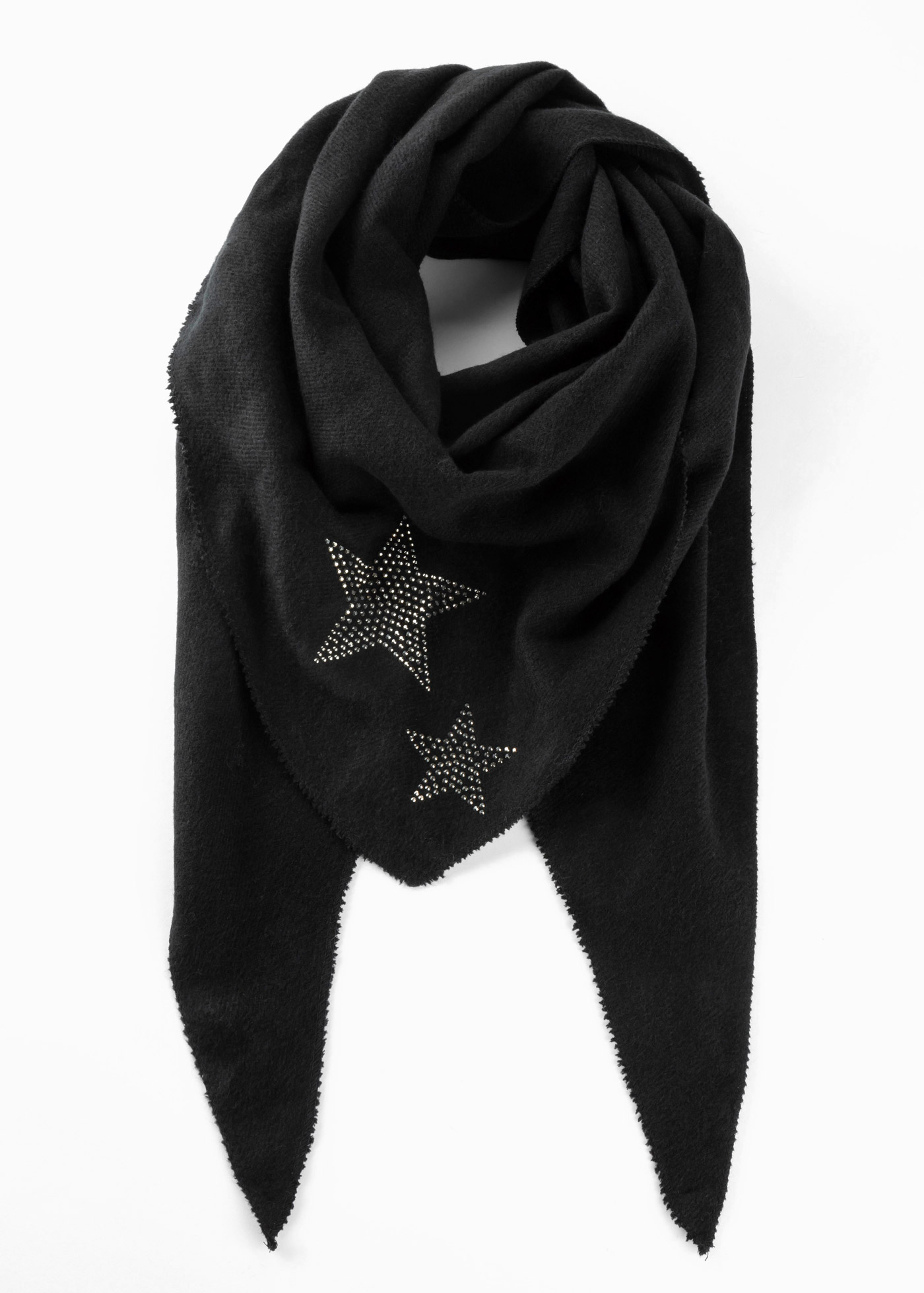 Winterliches Dreieckstuch mit Sternen (91189995) in schwarz/silberfarben