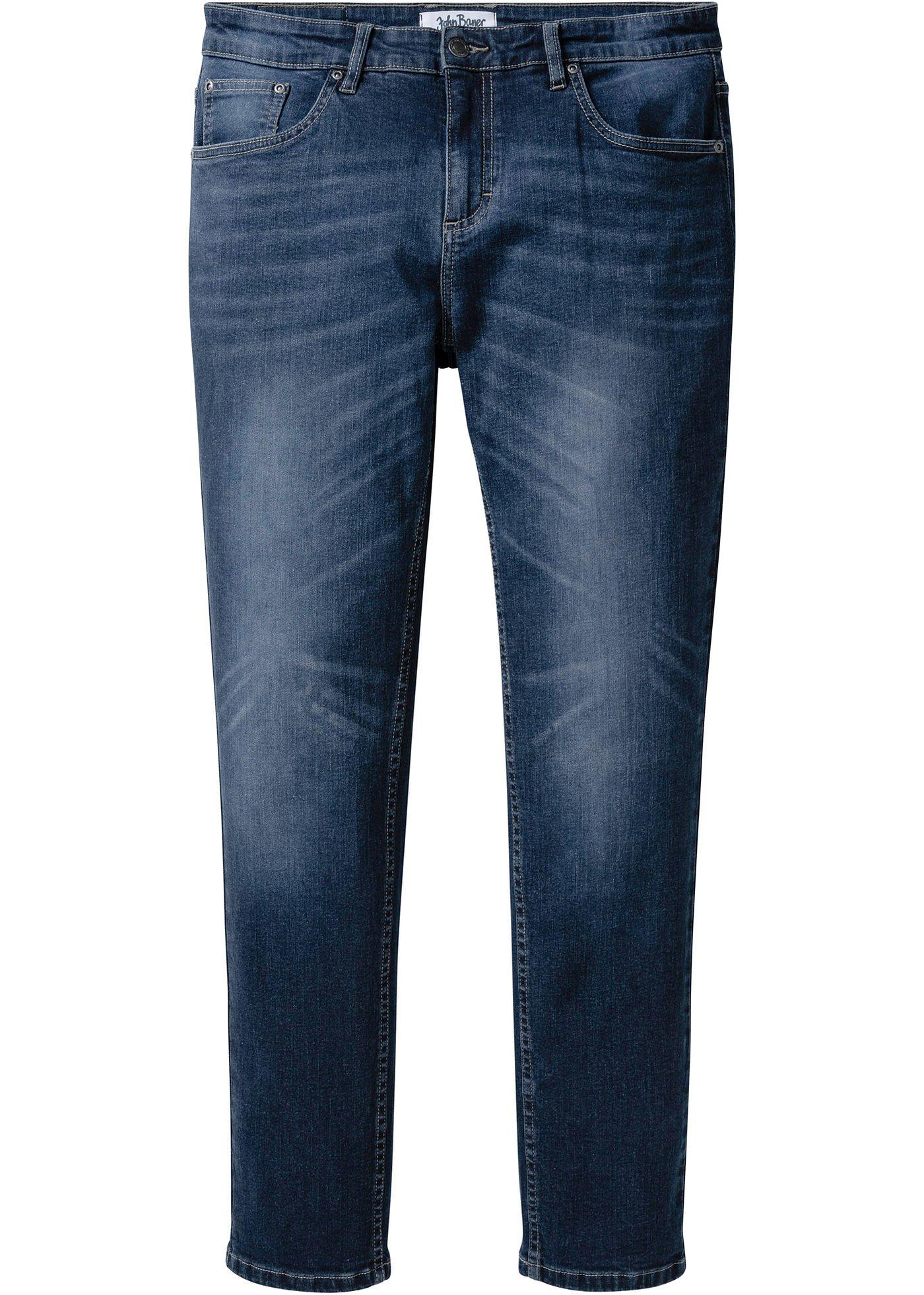 Modische Regular Fit Stretch-Jeans, Tapered (93065281) in dunkelblau denim