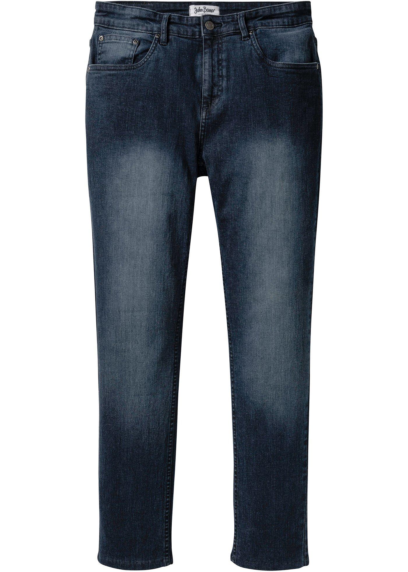 Kernige Slim Fit Stretch-Jeans, Straight in angesagtem dirty overdye (93002881) in dunkelblau dirty denim