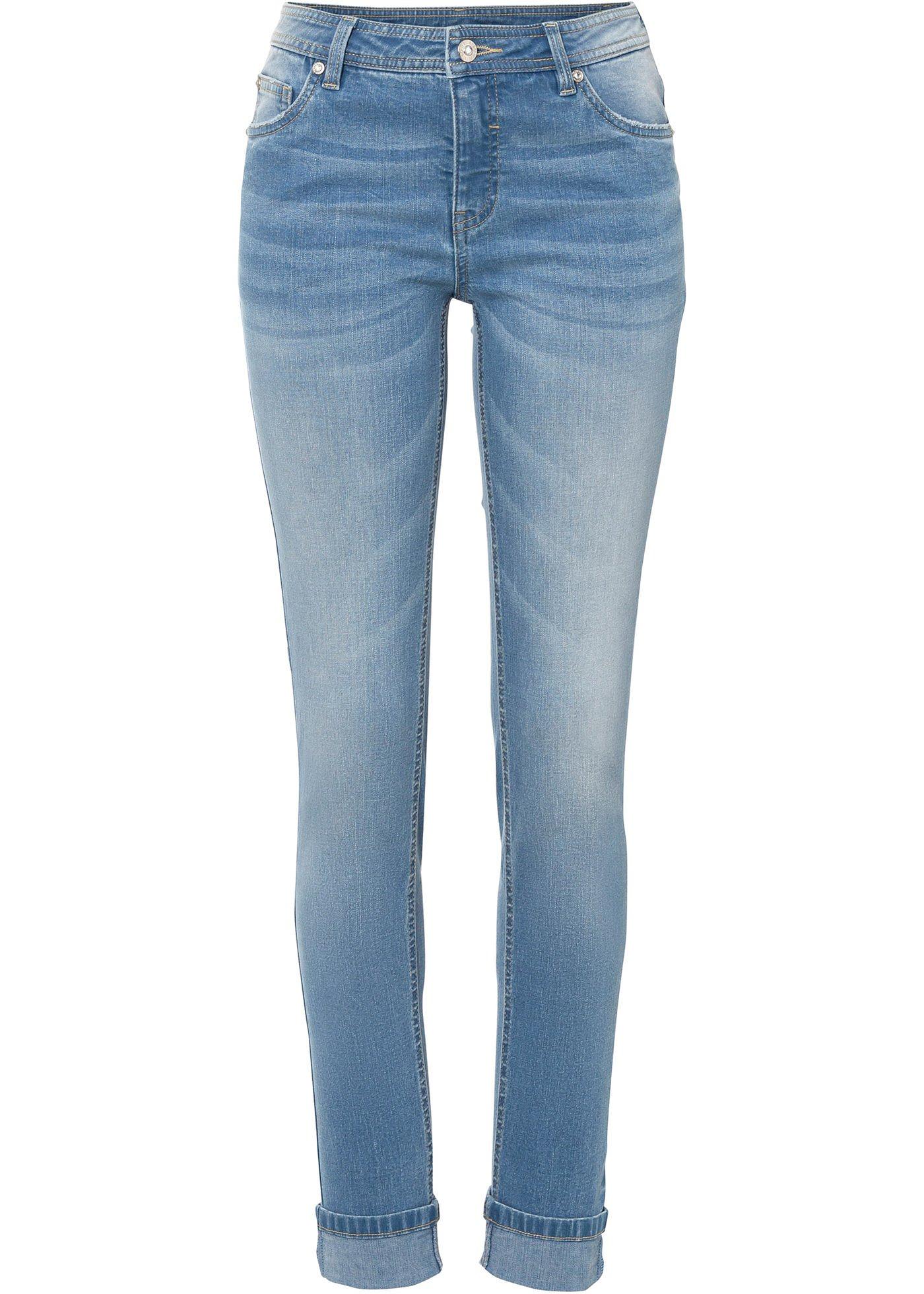 Moderne Jeans mit auffälligem Saum (94260995) in hellblau denim