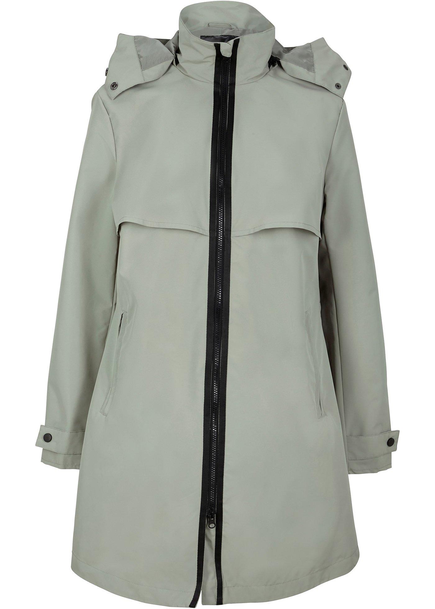 Figurumspielende Jacke mit Zweiwegereißverschluss und Kapuze, leicht A-förmig geschnitten (92204795) in seegras