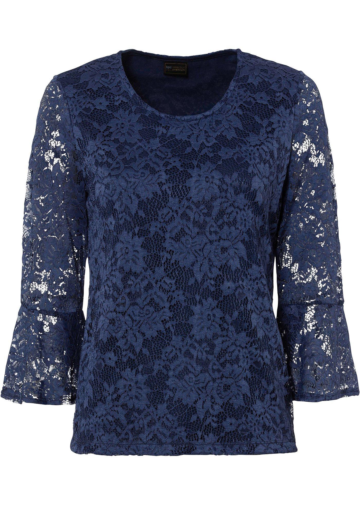 Blusenshirt aus Spitze (93918095) in dunkelblau