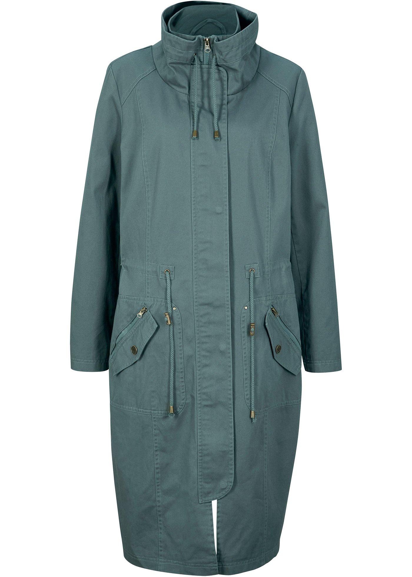 Baumwoll-Parka mit figurgünstigem Schnitt (95497595) in eukalyptusgrün