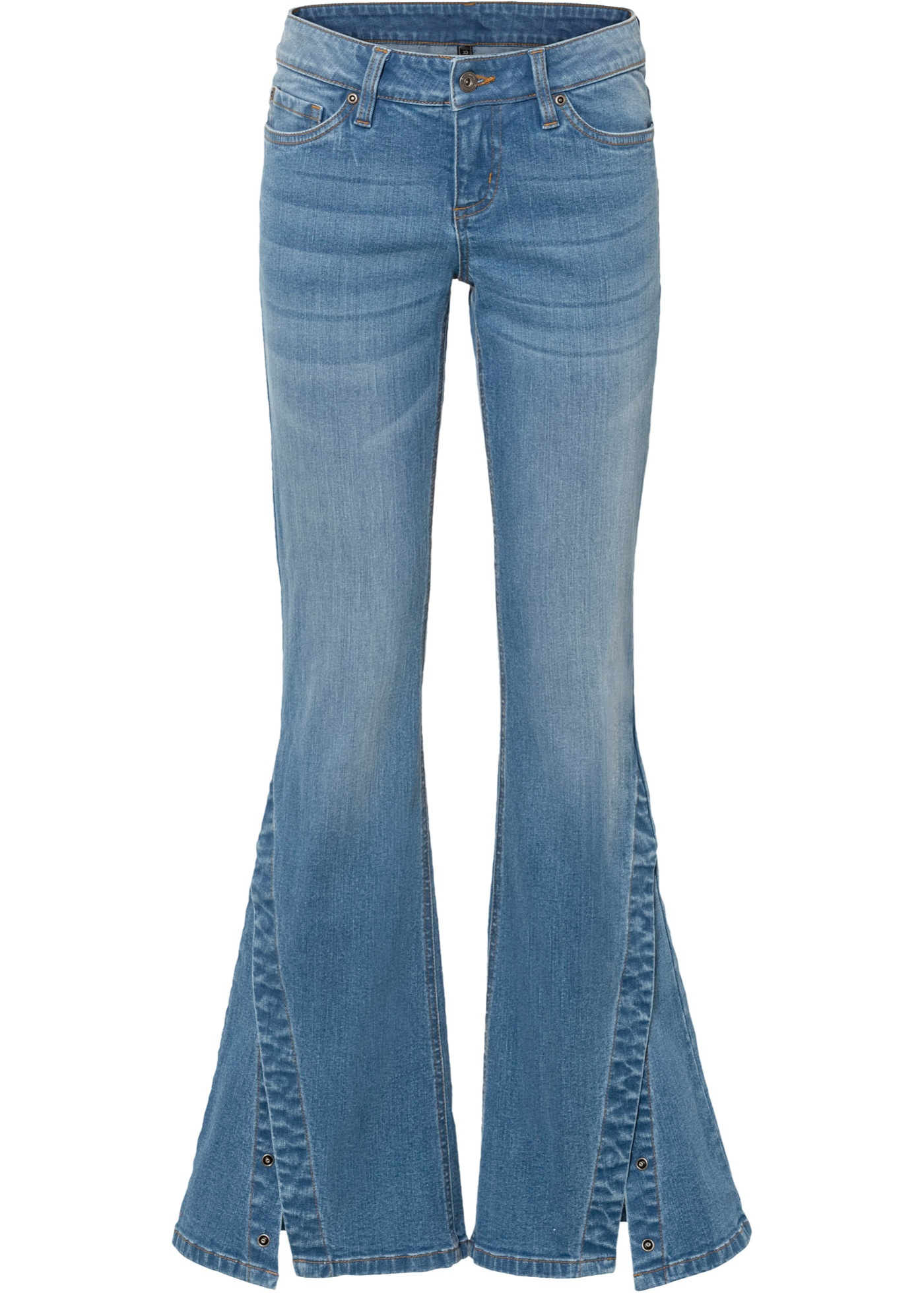 Trendy Wide Leg Jeans mit Schlitz und Knöpfen (91851995) in mittelblau denim