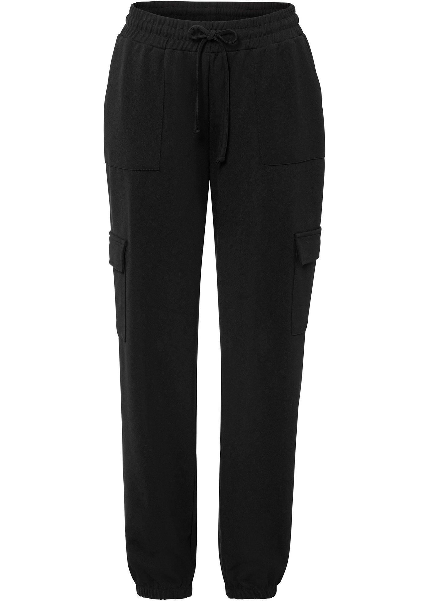 Lässige Cargo-Hose mit Bindeband im Bündchen. (97667495) in schwarz