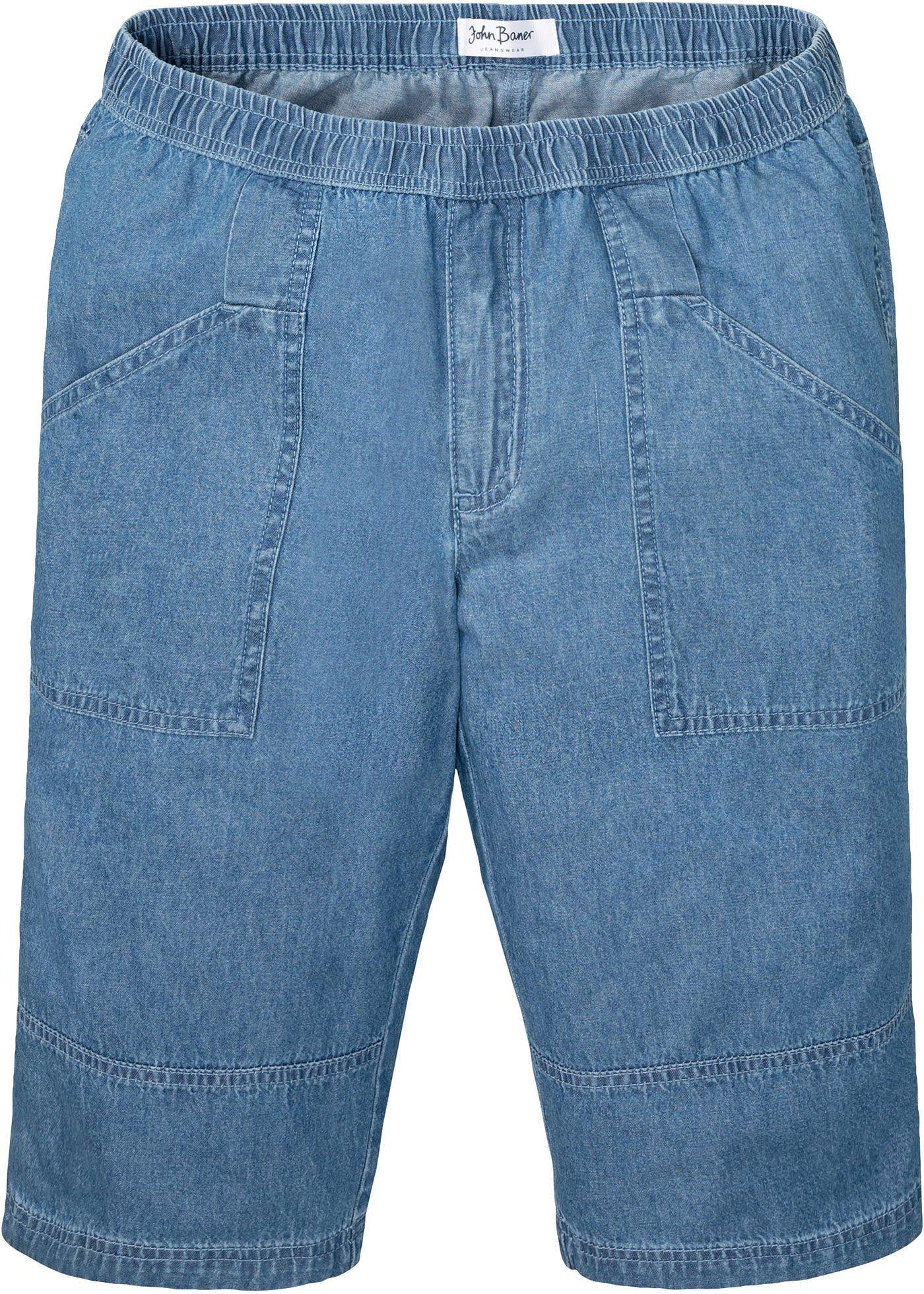 Lässige Jeans-Bermuda mit aufgesetzten Taschen (95146281) in hellblau denim