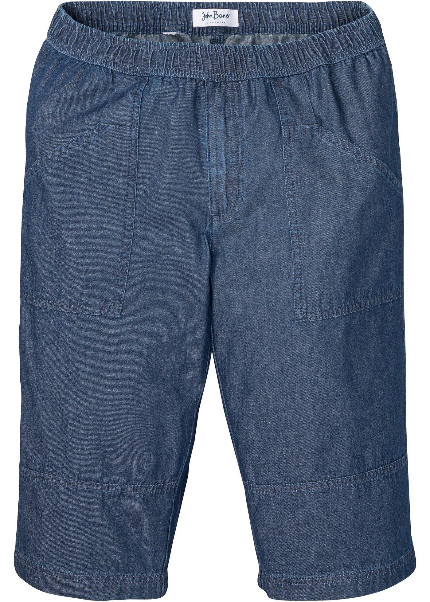 Lässige Jeans-Bermuda mit aufgesetzten Taschen (95142381) in dunkelblau denim