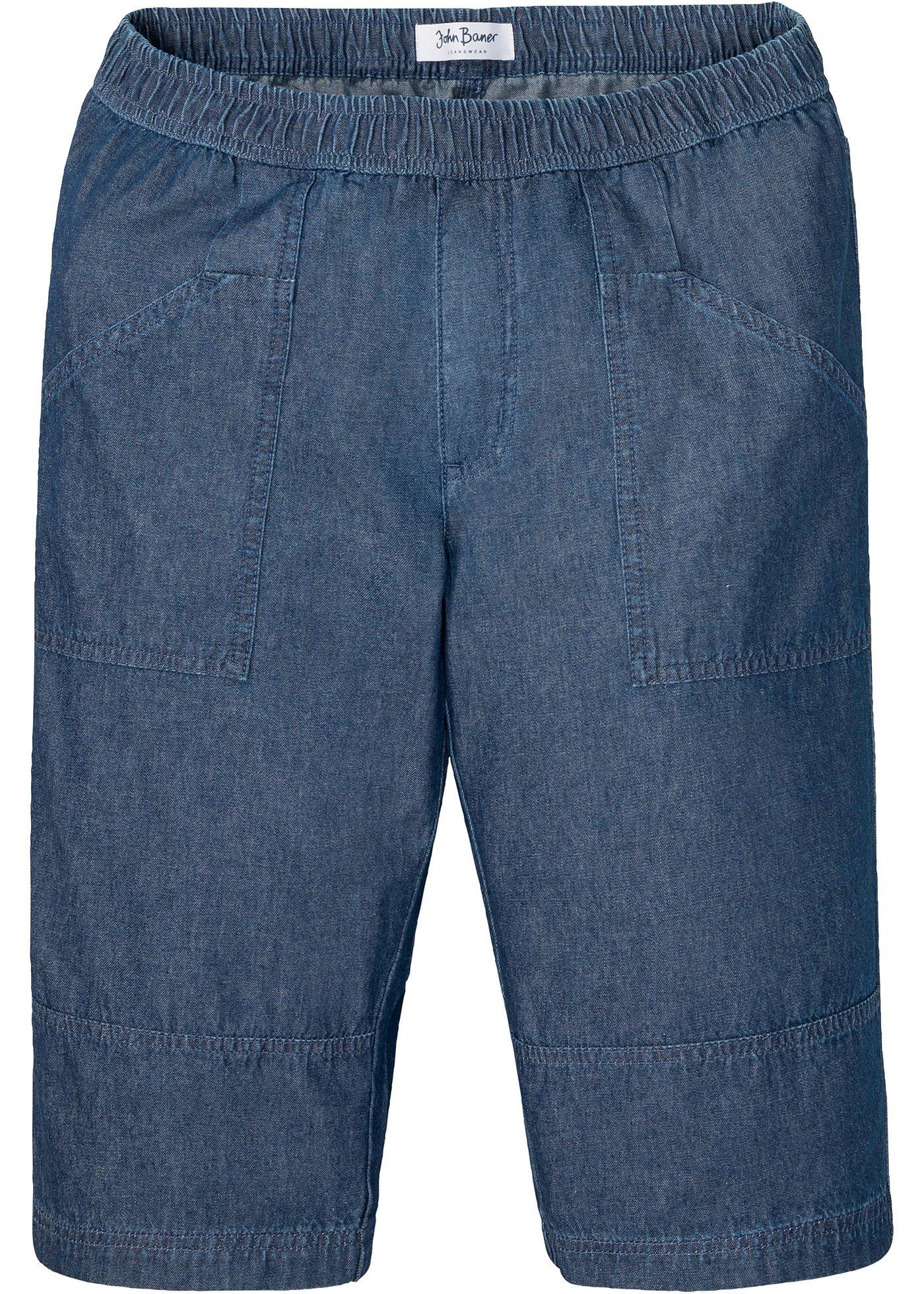 Lässige Jeans-Bermuda mit aufgesetzten Taschen (95137381) in blau denim