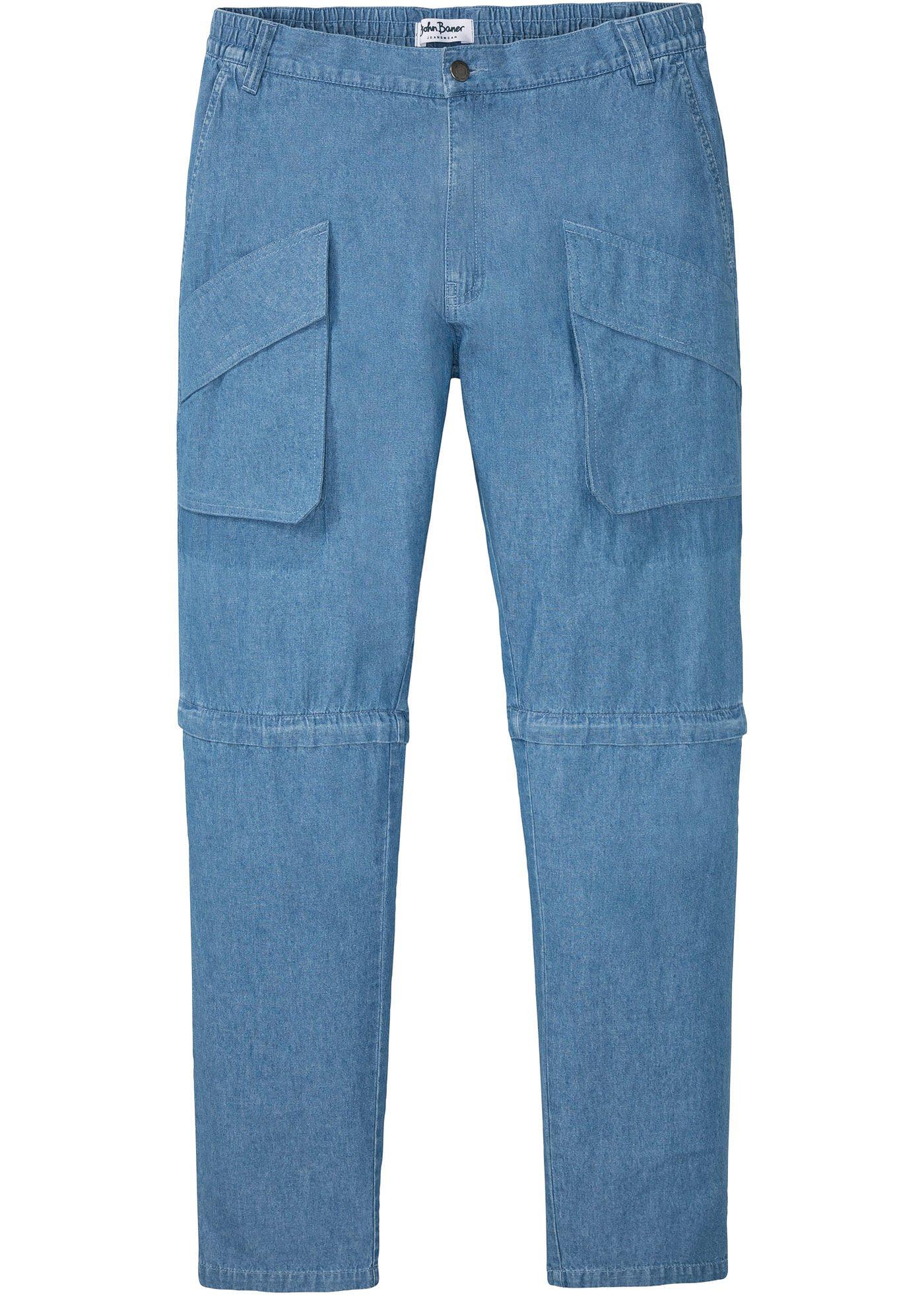 Super leichte Jeans  mit Zipp off-Reißverschluss oberhalb der Knie: macht die lange Hose im Nu zur Bermuda (95129381) in hellblau denim