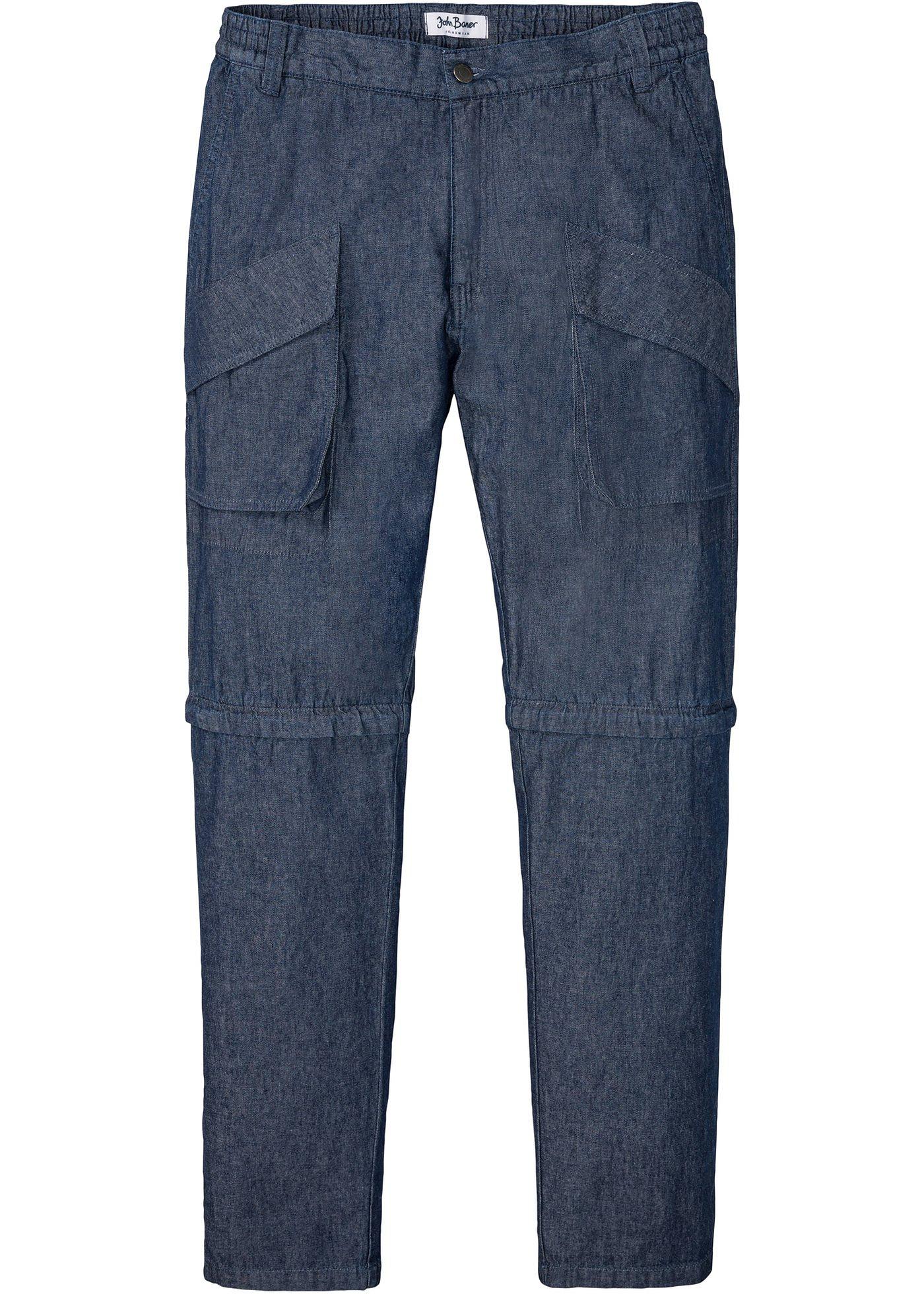 Super leichte Jeans  mit Zipp off-Reißverschluss oberhalb der Knie: macht die lange Hose im Nu zur Bermuda (95115181) in blau denim