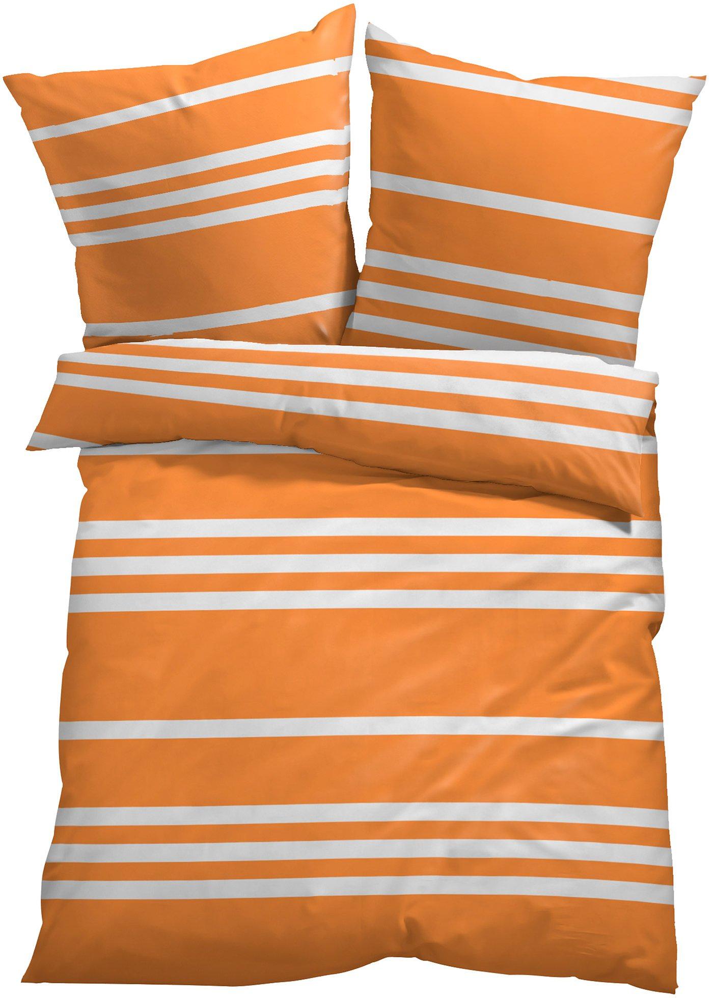 Bettwäsche mit Streifendesign (90726781) in orange