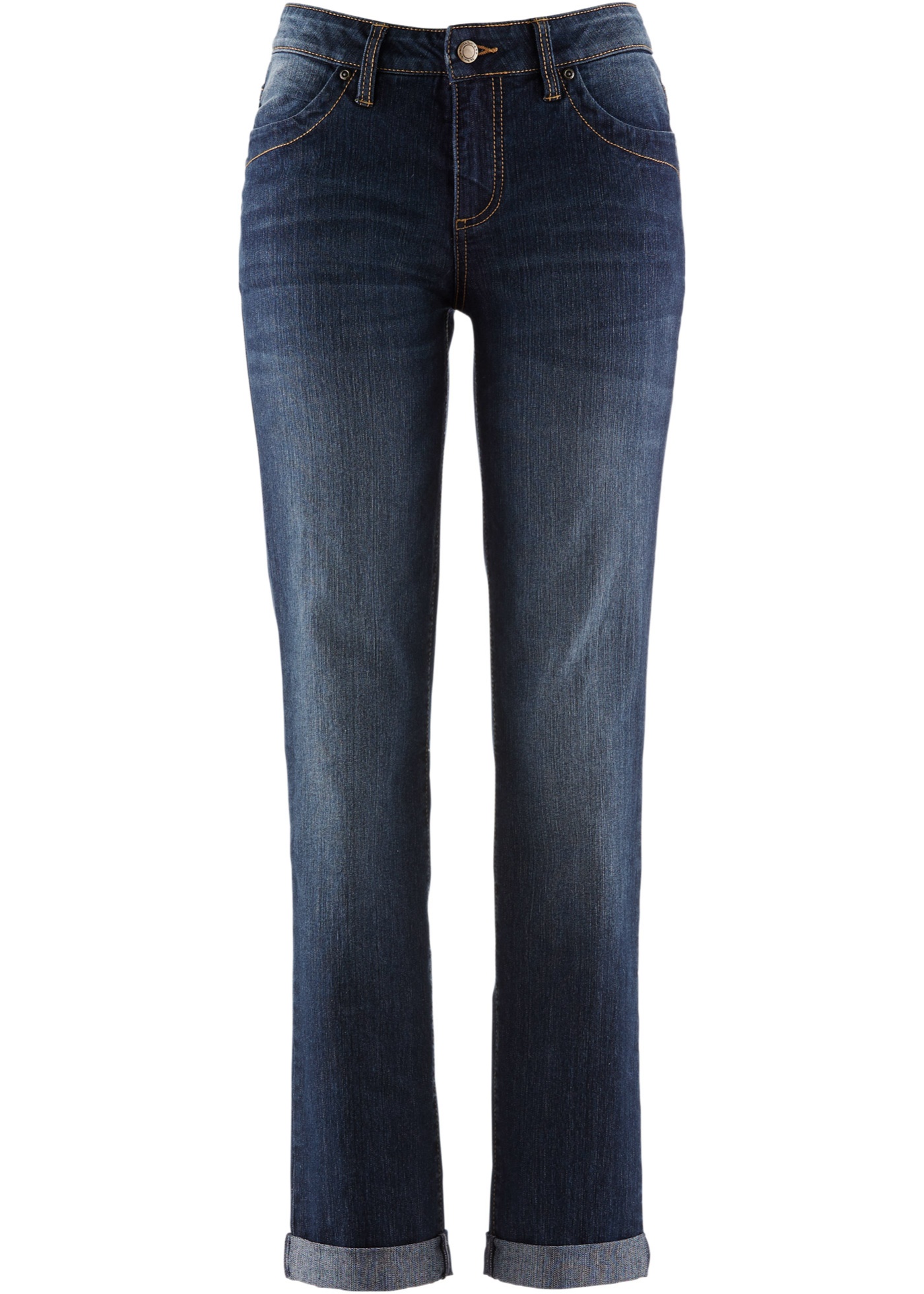 Basic-Jeans mit Stretch in Used-Optik (95183495) in dunkelblau used
