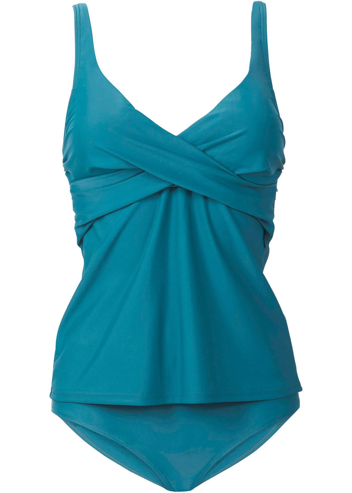 Eleganter Tankini mit Softcups petrol