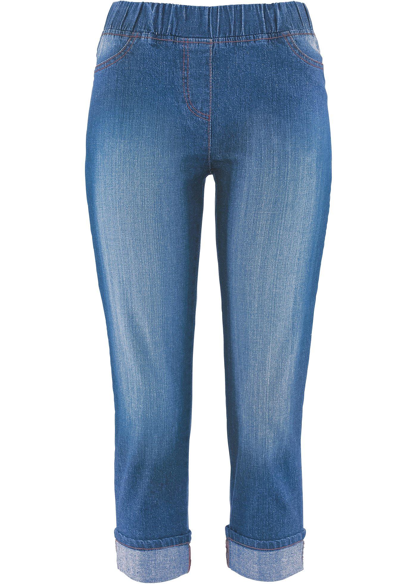Schöne 3/4Hose mit elastischem Bund mittelblau denim