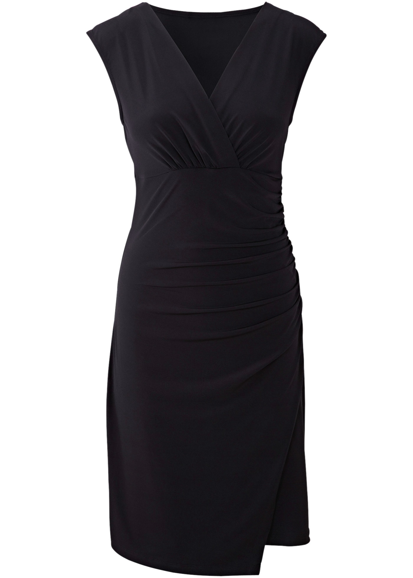 Kurzarm-Kleid mit Cache-Coeur-Ausschnitt (96082395) in schwarz