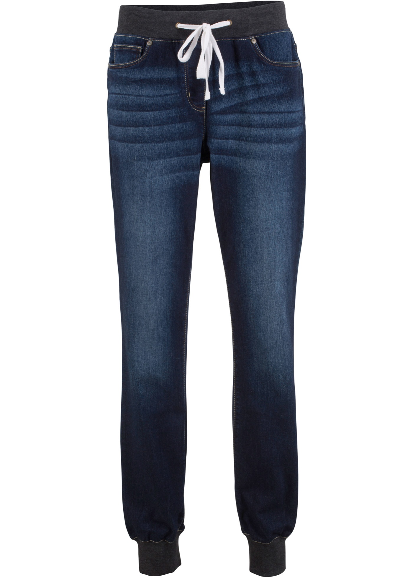 Legere Jeans mit Sweatbündchen (93502595) in nachtblau denim