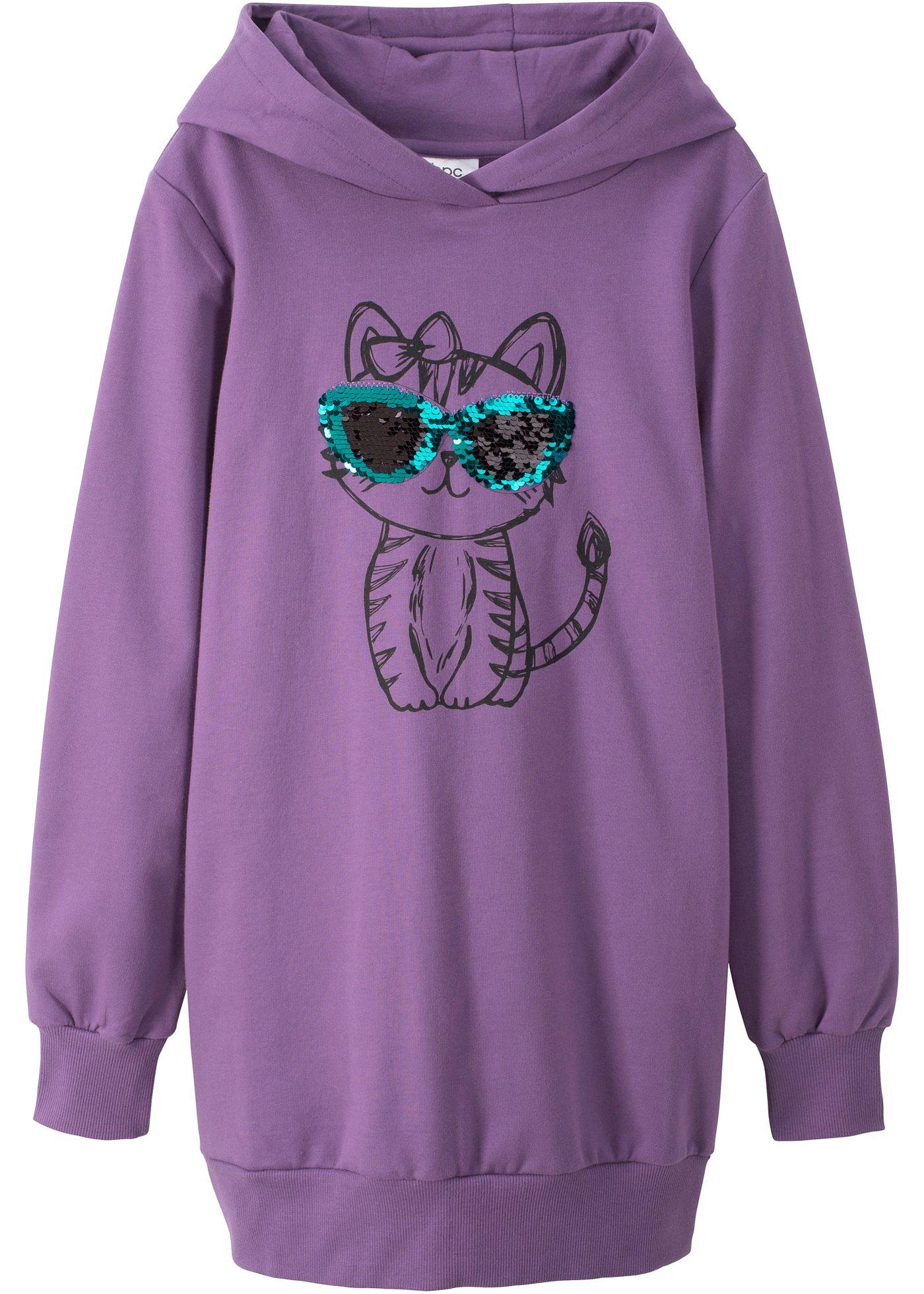 Mädchen Sweatkleid mit Wendepailletten (92501195) in ultraviolett