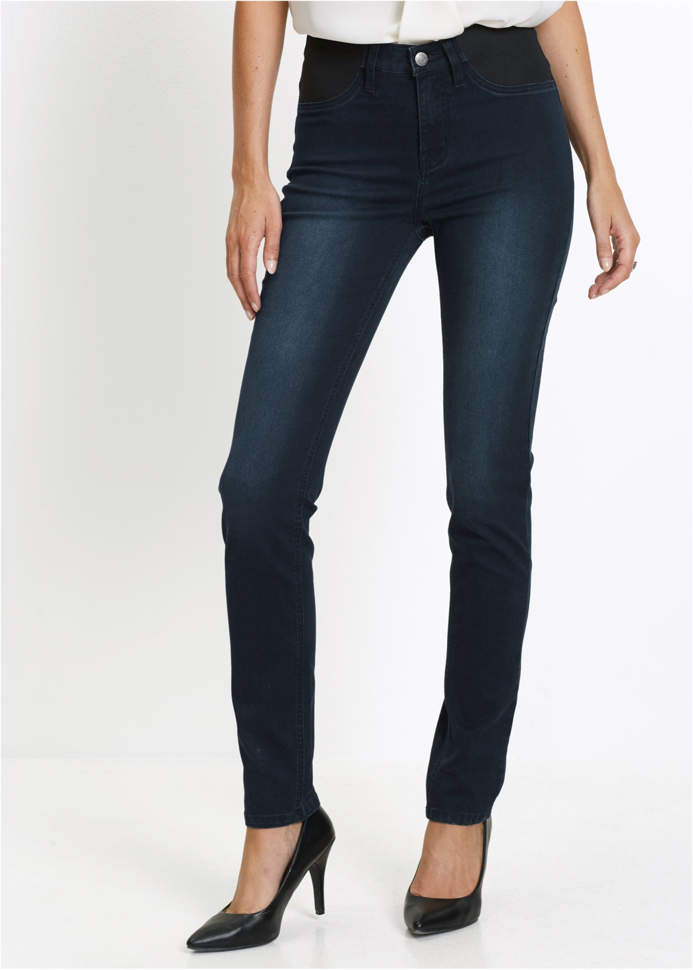 Ansprechende Jeans Mit Breiten Elastik Einsätzen Darkblue Stone Normal