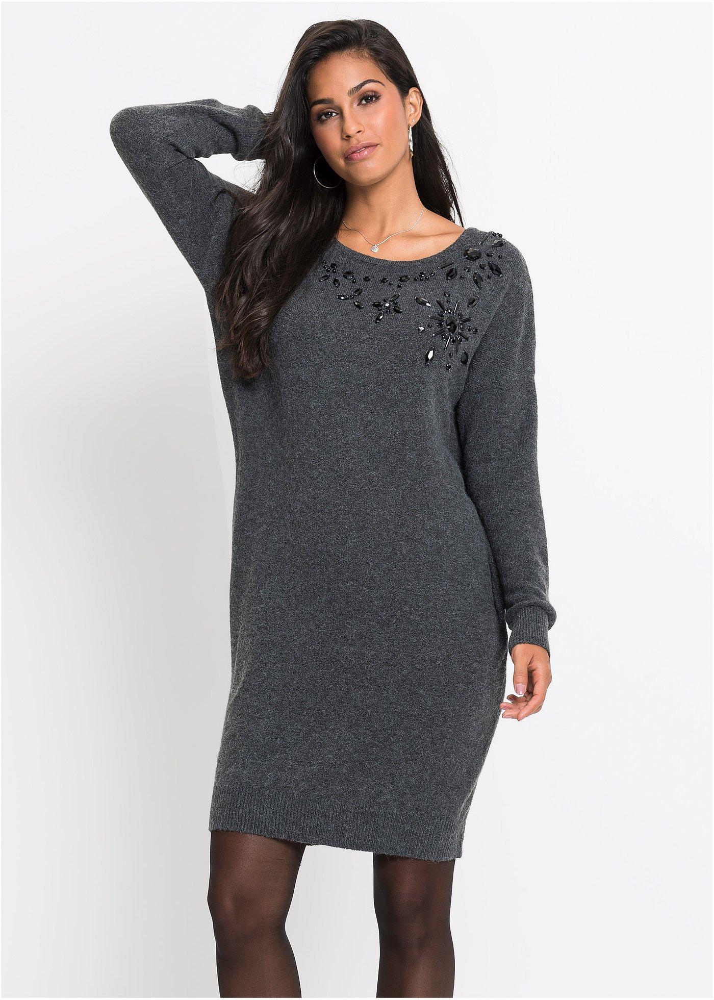 strickkleid kurz langarm