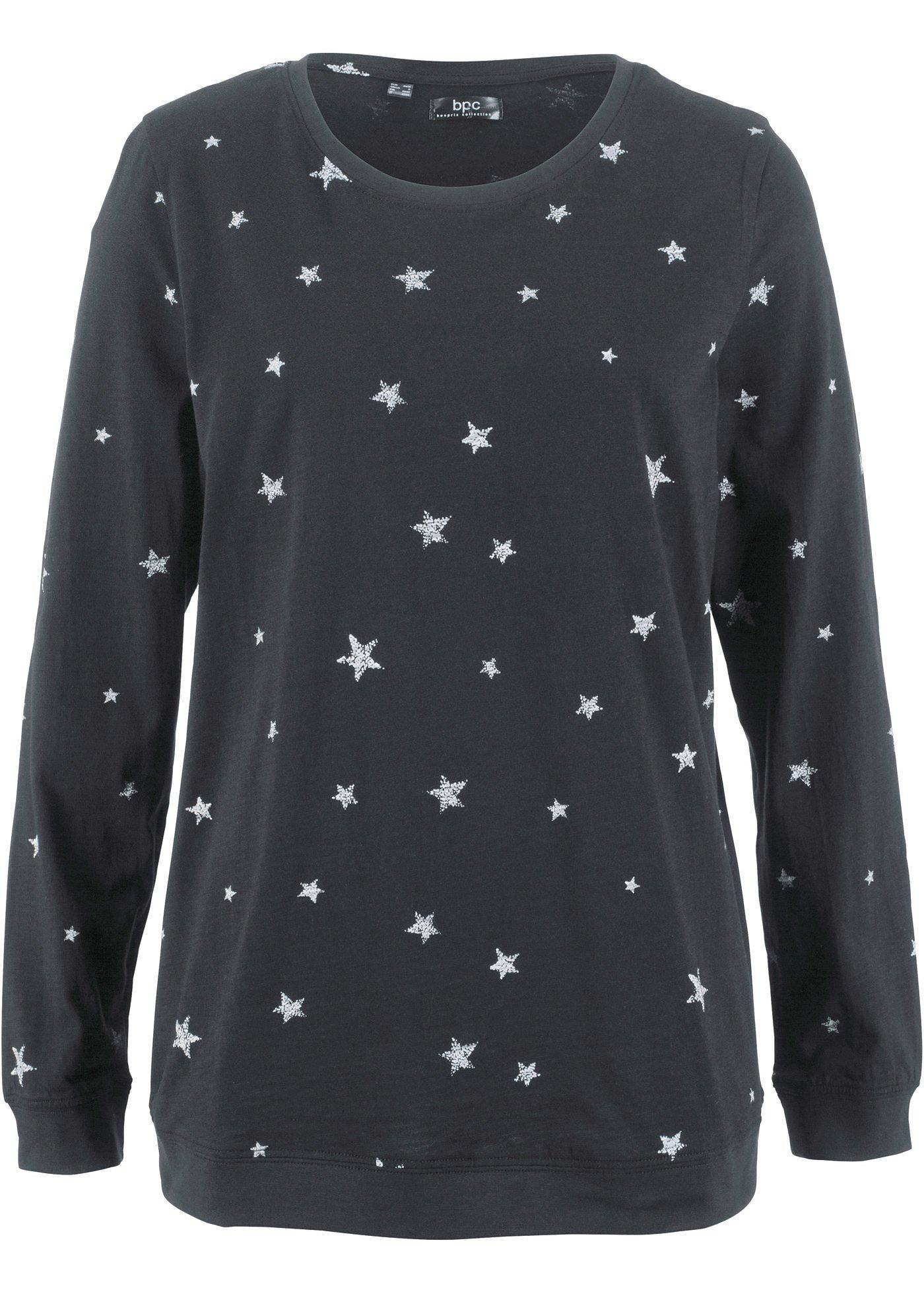 Langarmshirt mit U-Boot-Ausschnitt in pistazie-mint-bedruckt
