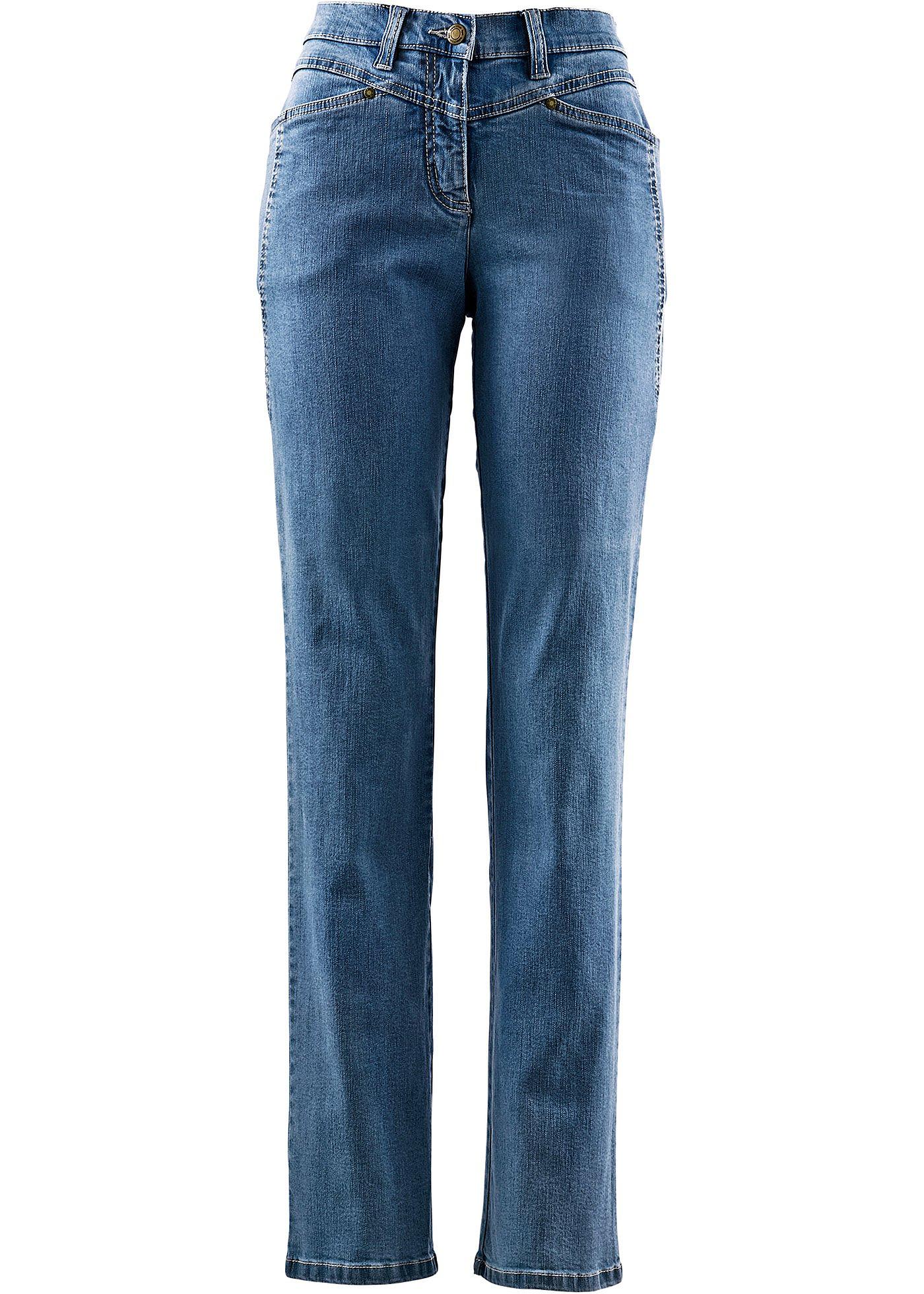 Damenhose mit intelligenten Details und schöner Stickerei (93231395) in blue stone