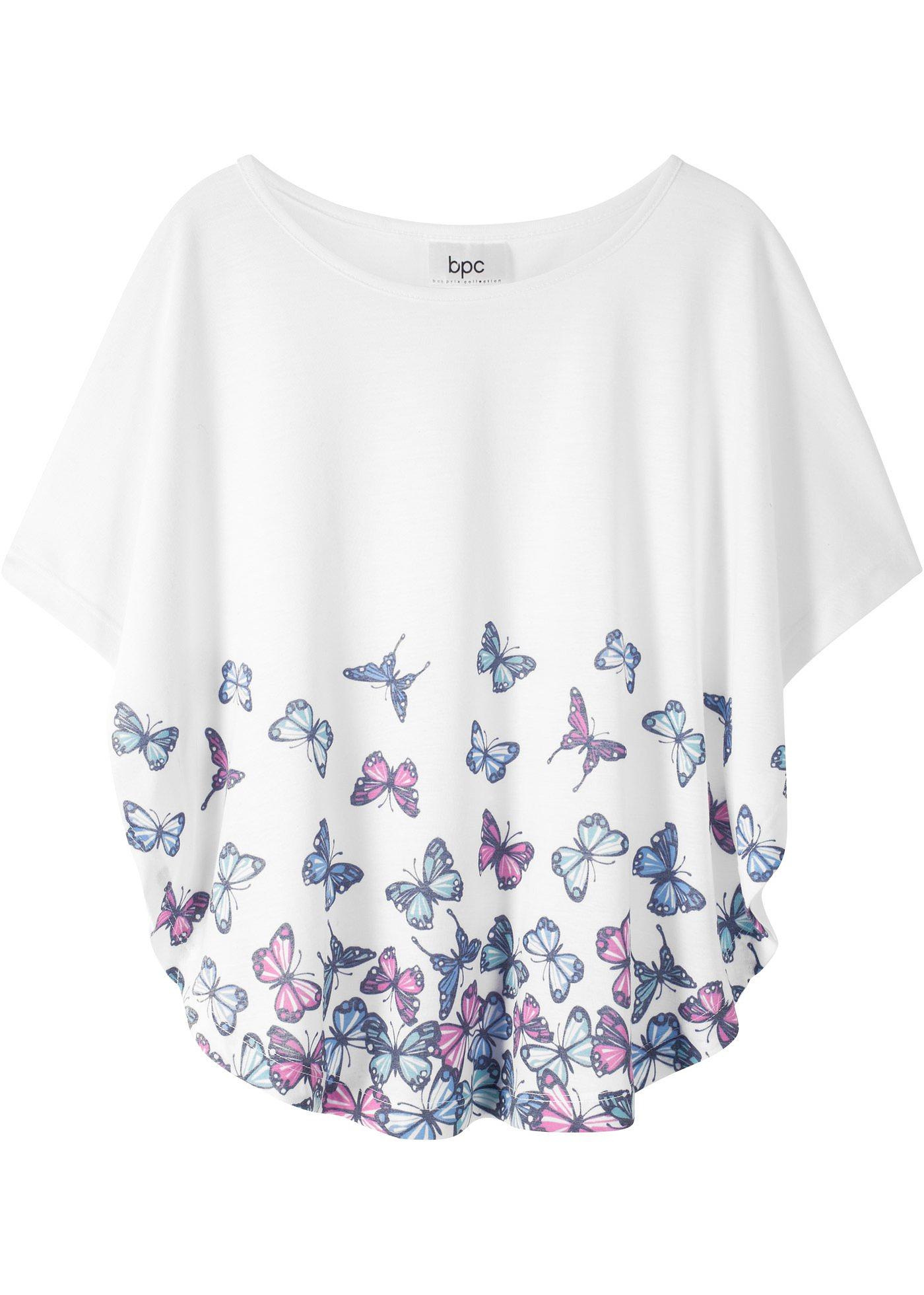 Mädchen Beachshirt mit sommerlichem Druck (90792295) in weiß gemustert