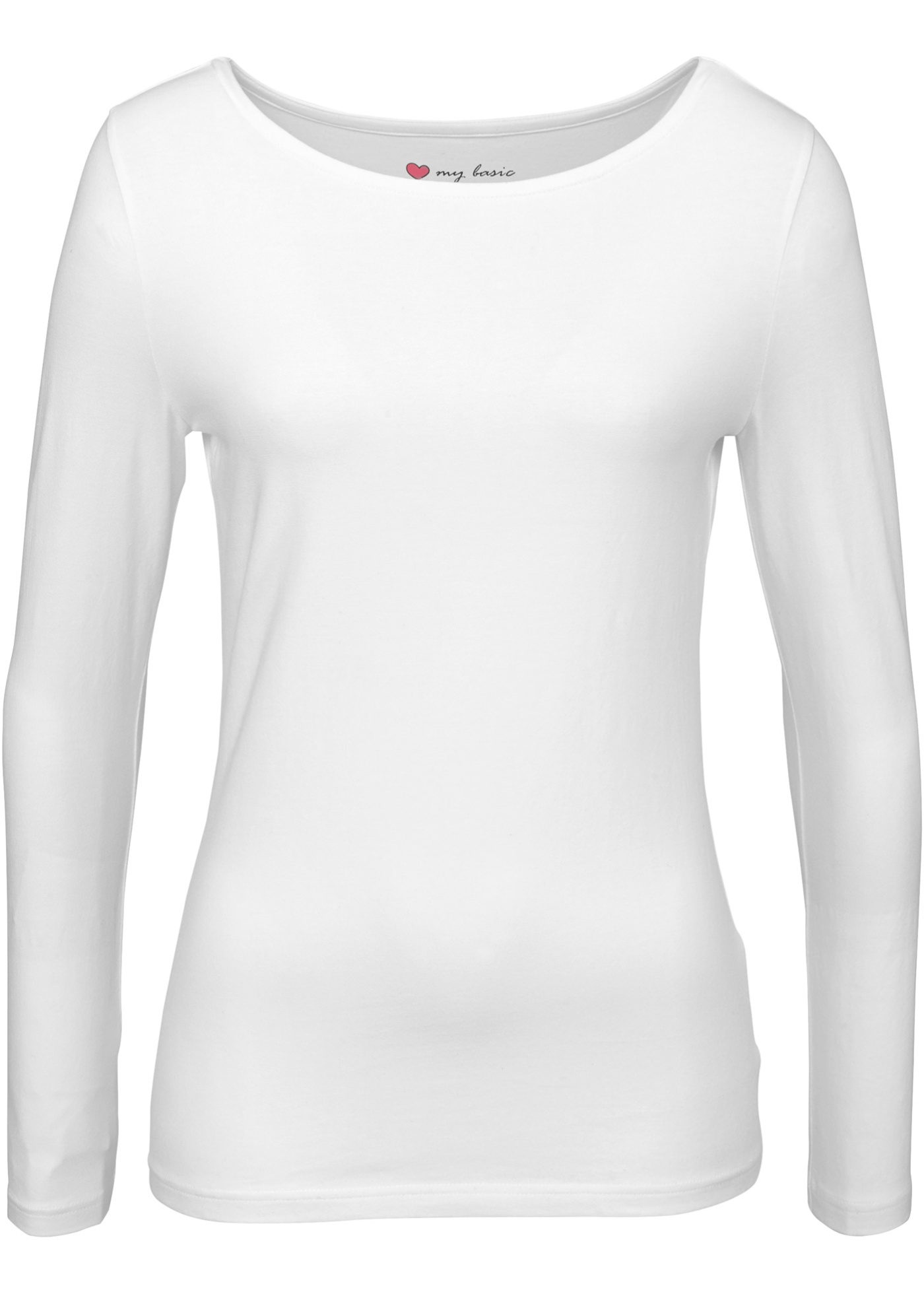 Bequemes Langarmshirt mit Baumwolle (92964895) in weiß