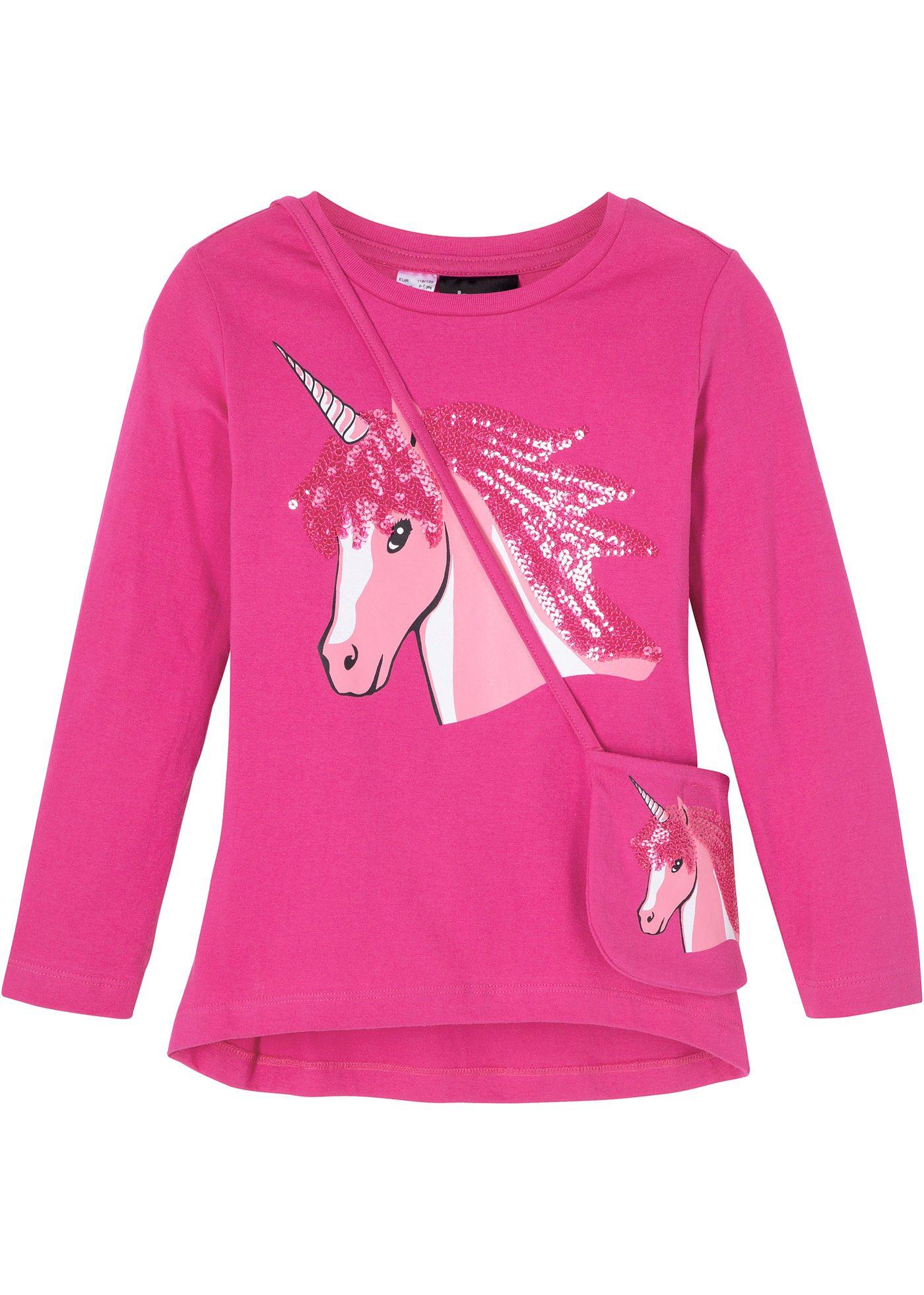 Cooles Glitzershirt mit Täschchen für Mädchen (91233295) in magnolienpink