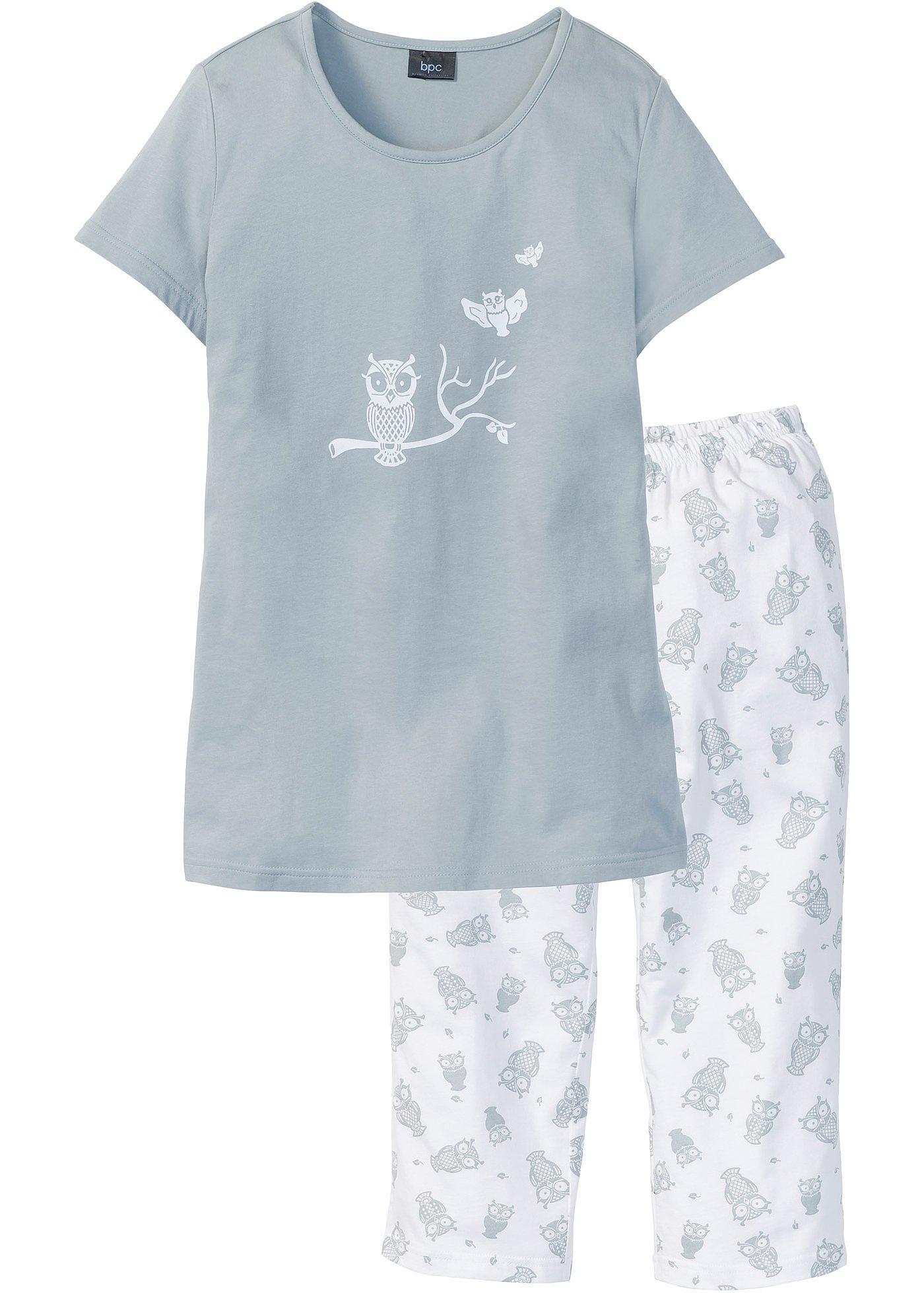 Capri Pyjama mit kurzen Ärmeln