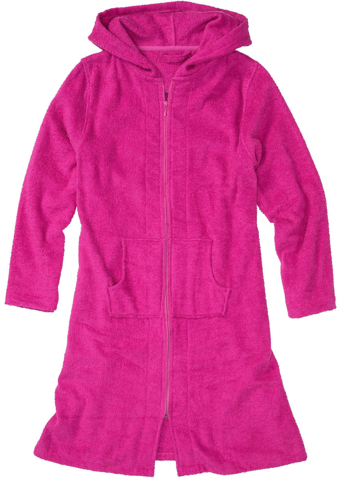 Flauschiger Bademantel mit Reißverschluss (91893895) in fuchsia