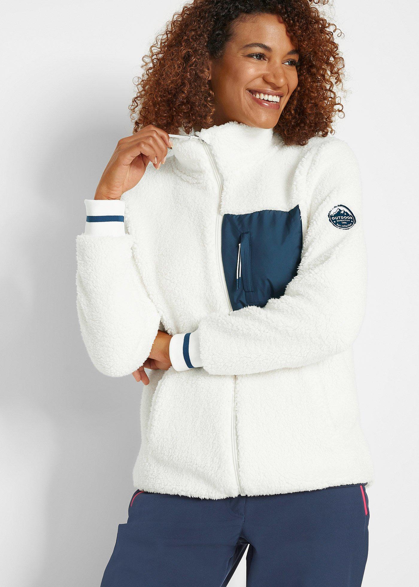 Damen Fleecejacke Mit Bärenohren - Weiche Winterjacke Mit Reißverschluss