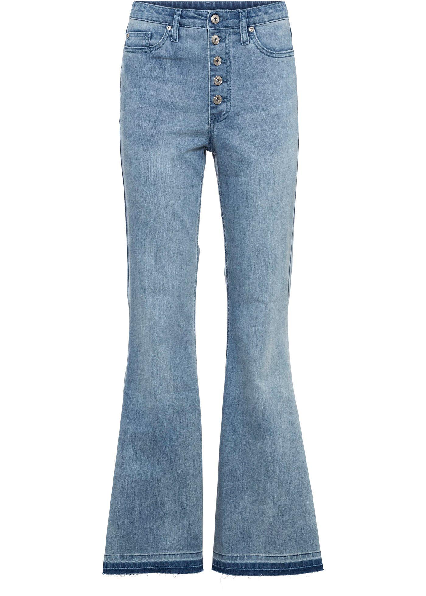 Modische Schlagjeans mit Knopfleiste (90459495) in hellblau denim