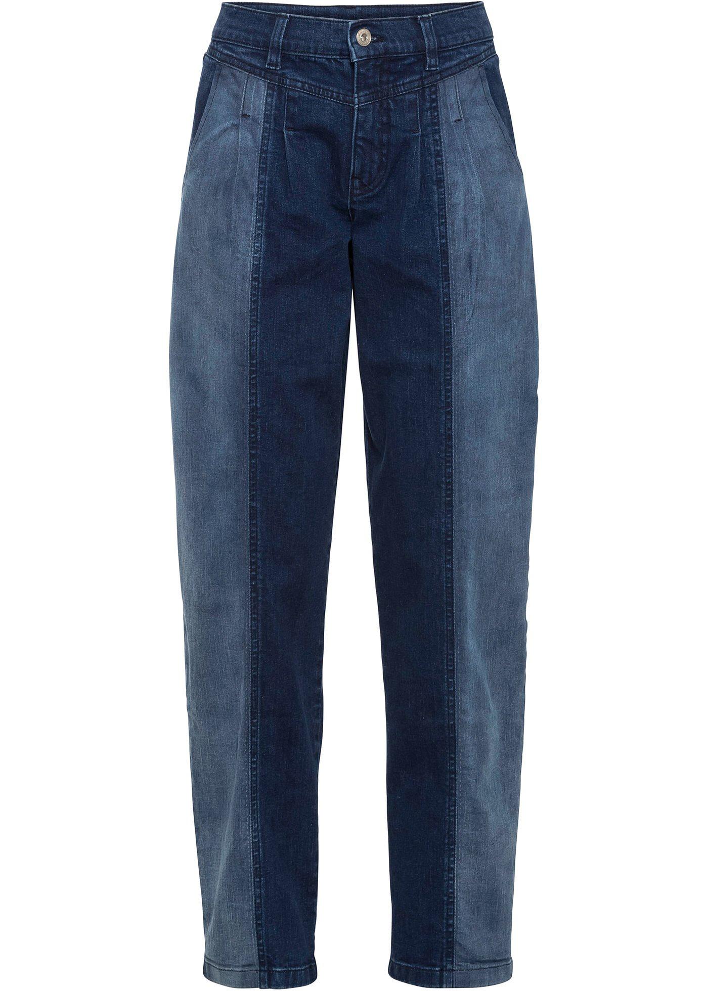 Stylische Paperbag-Jeans in zweifarbigem Design (95523995) in dunkelblau denim / hellblau denim