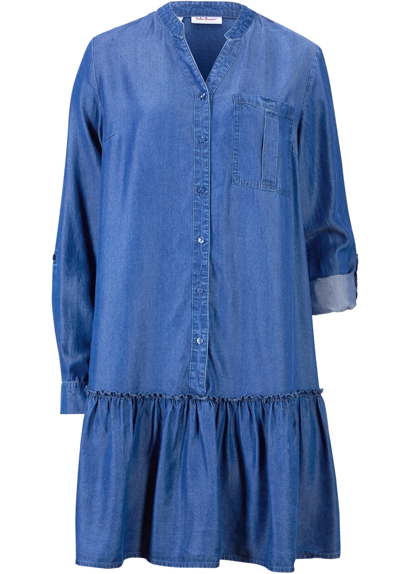 Lockeres Jeanskleid aus TENCEL™ Lyocell (95375281) in dunkelblau
