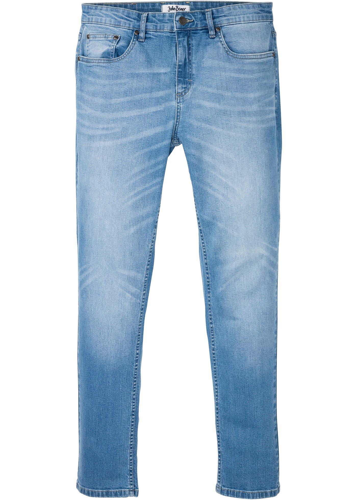 Modische Regular Fit Stretch-Jeans, Tapered (95736481) in mittelblau denim