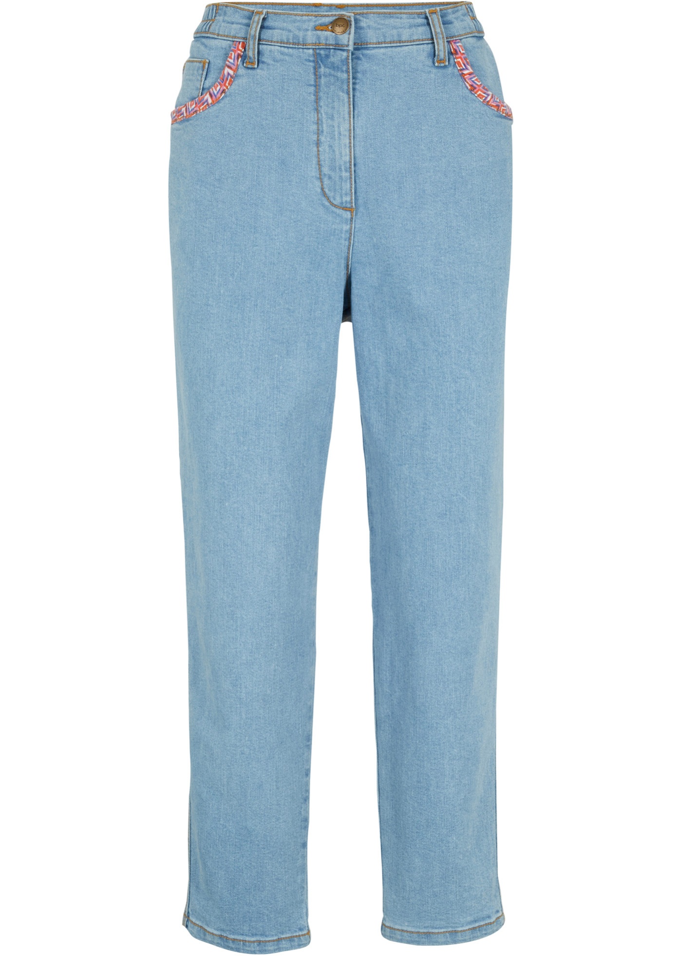 Knöchelfreie High-Waist Stretch-Jeans, lockerer Schnitt mit Bequembund für mehr Komfort (93150695) in hellblau denim
