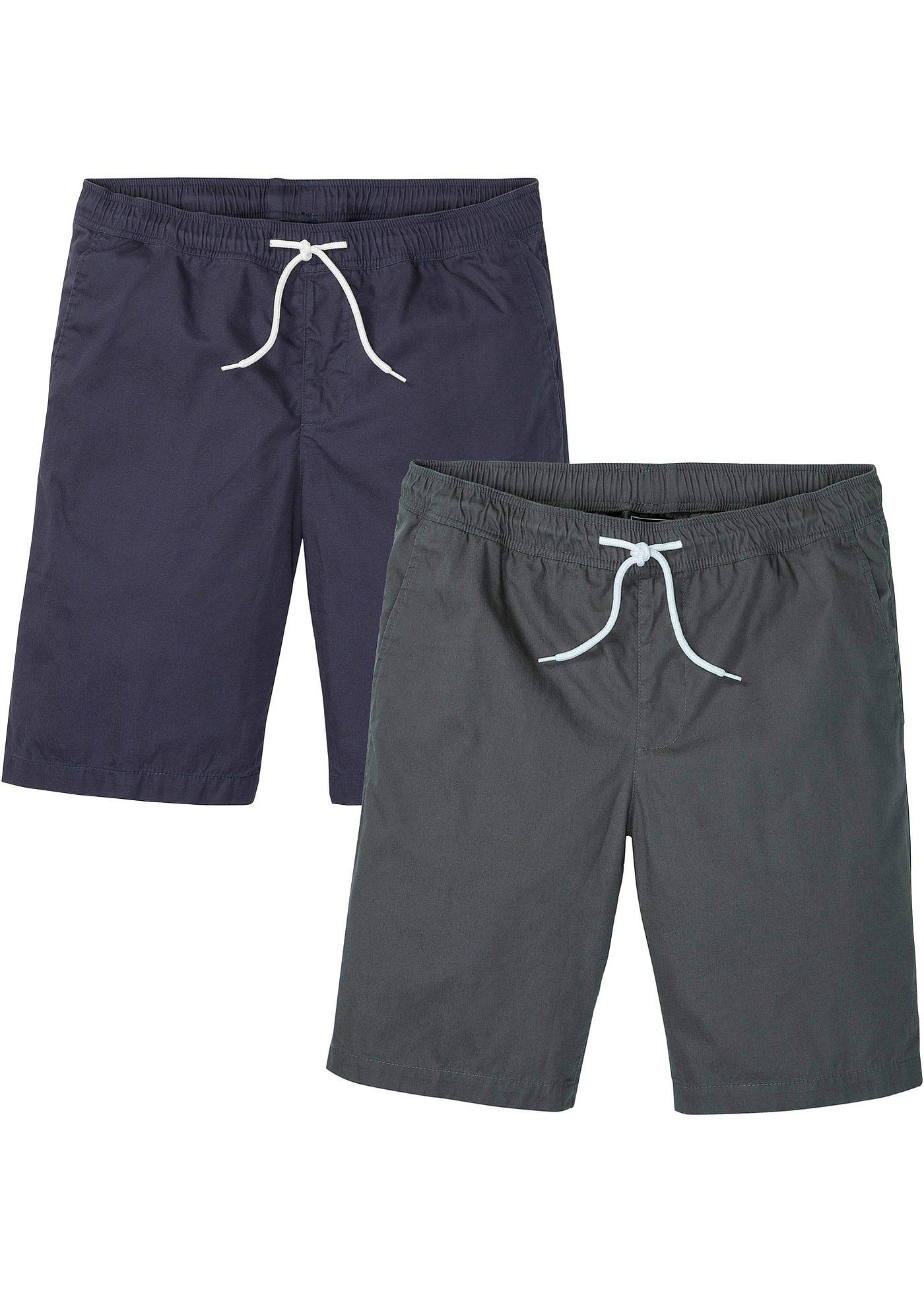 Moderne Basic Longshorts im günstigen Doppelpack. (92890381) in dunkelblau+anthrazit