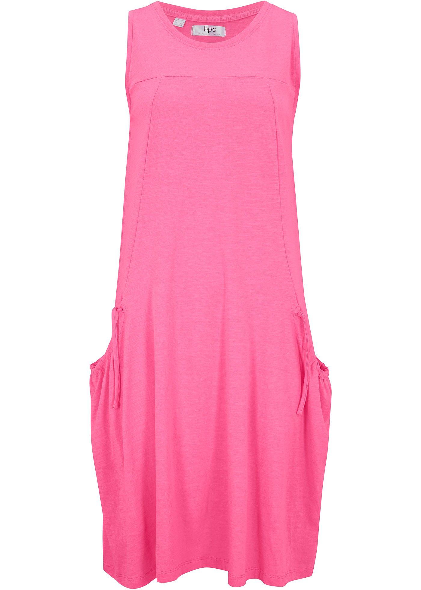 Vielseitig kombinierbares Jerseykleid aus Baumwolle mit praktischen Taschen (92166595) in flamingopink
