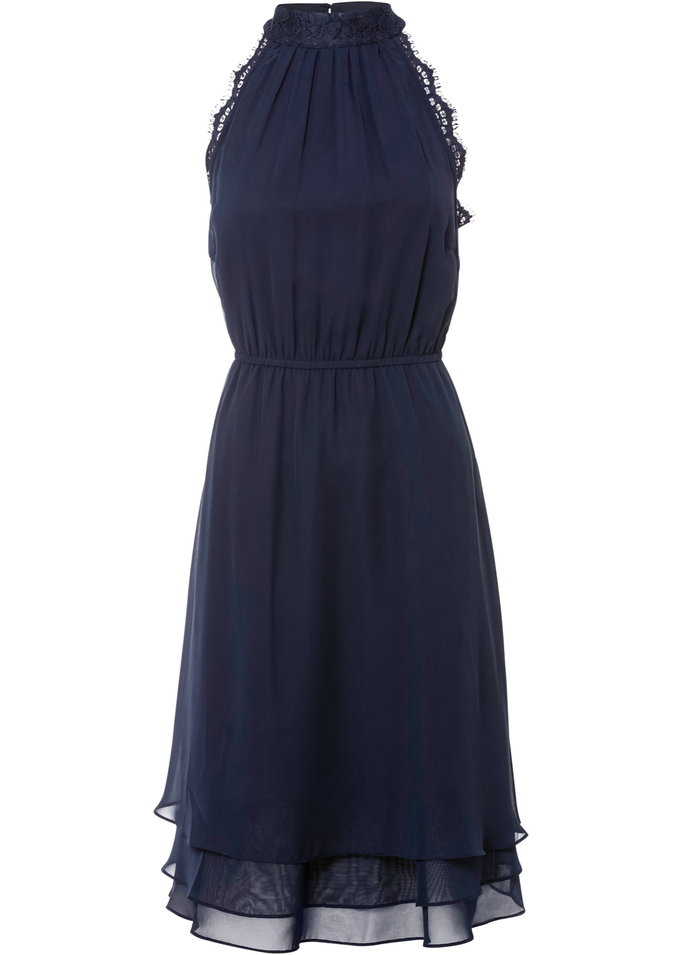 Modernes Kleid mit hochwertiger Spitze (90728295) in dunkelblau