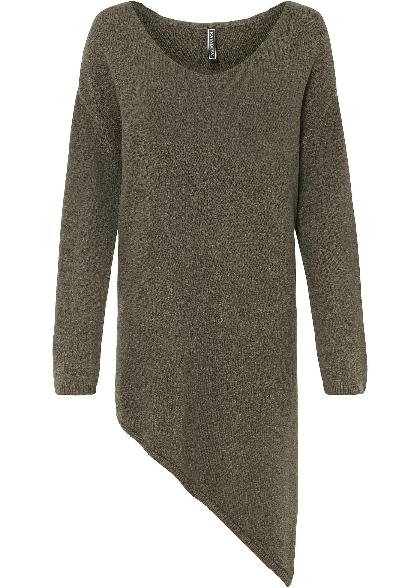 Oversized Pullover mit tiefem V-Ausschnitt (94784395) in dunkeloliv